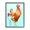 thumbnail image 1 of Stupell Industries Chicken Hen Bird Talking Purple Rotary Phone Graphic Art Black Framed Art Print Wall Art, Design by Amelie Legault, 1 of 5