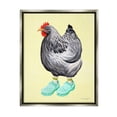 thumbnail image 1 of Stupell Industries Chicken Hen Vibrant Rubber Clogs Farm Animal Graphic Art Luster Gray Floating Framed Canvas Print Wall Art, Design by Amelie Legault, 1 of 5