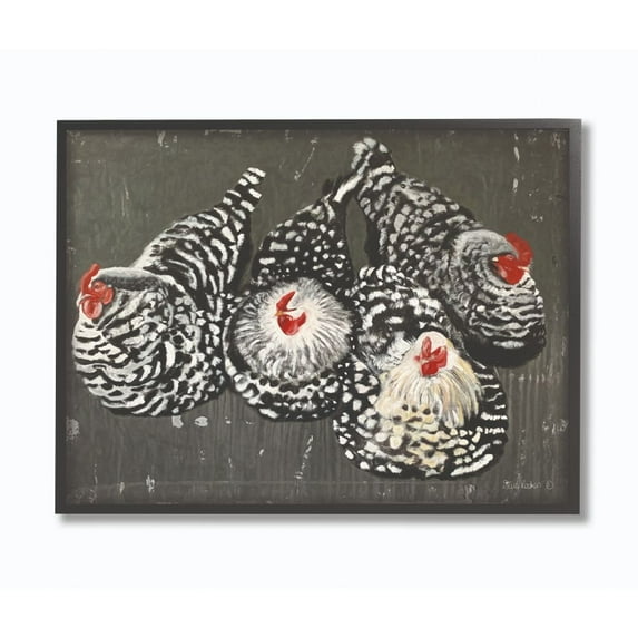 Stupell Industries Chicken Party Farm Animal Painting Framed Wall Art by Suzi Redman