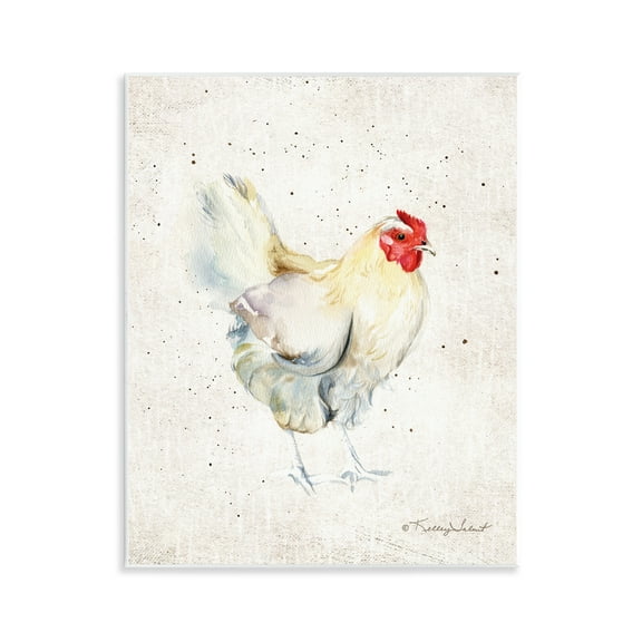 Stupell Industries Chicken with Speckled Paint Animals & Insects Painting Unframed Art Print Wall Art, 11 x 14