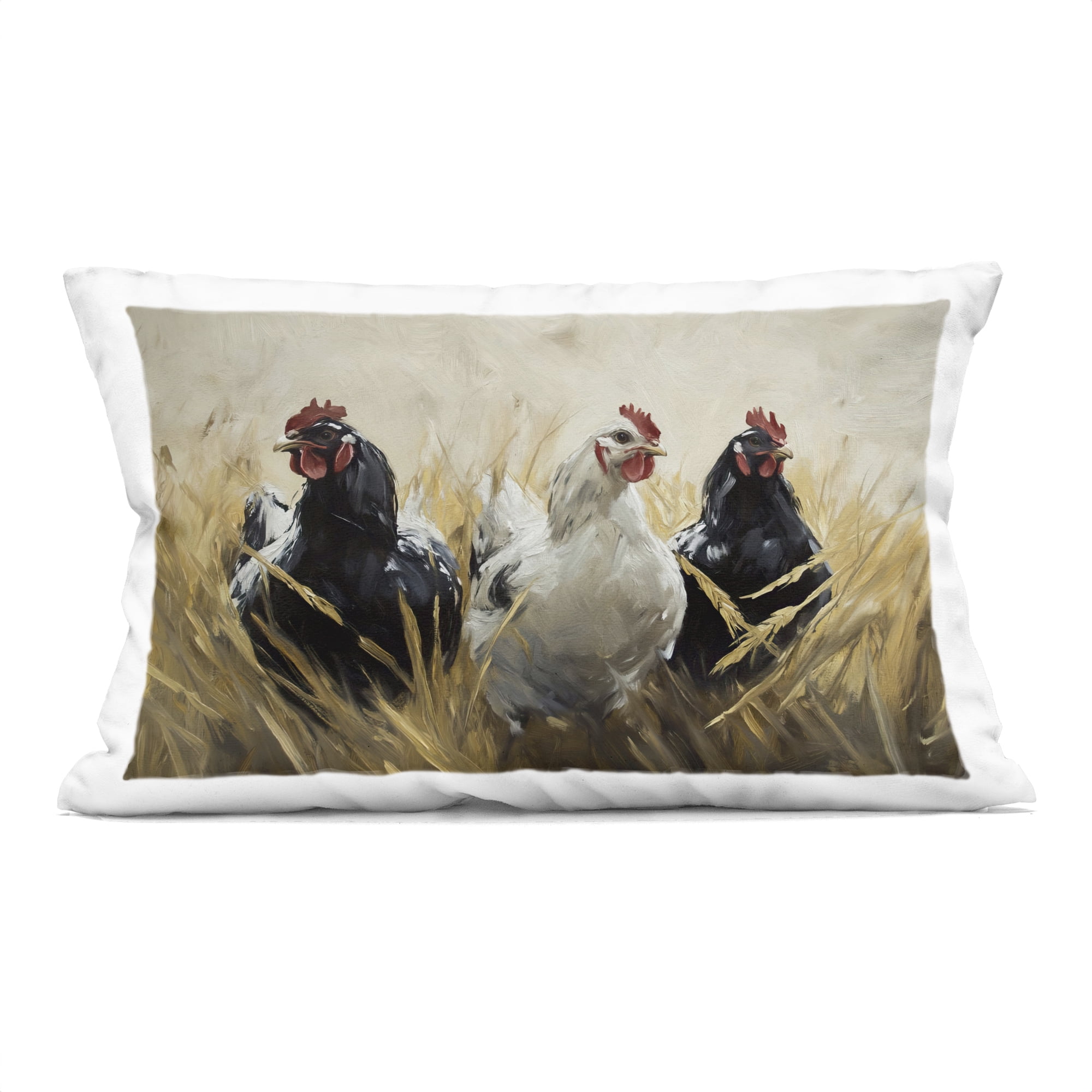 Stupell Industries Chickens In Wheat Field Decorative Printed Throw Pillow, design by Tina LeCour