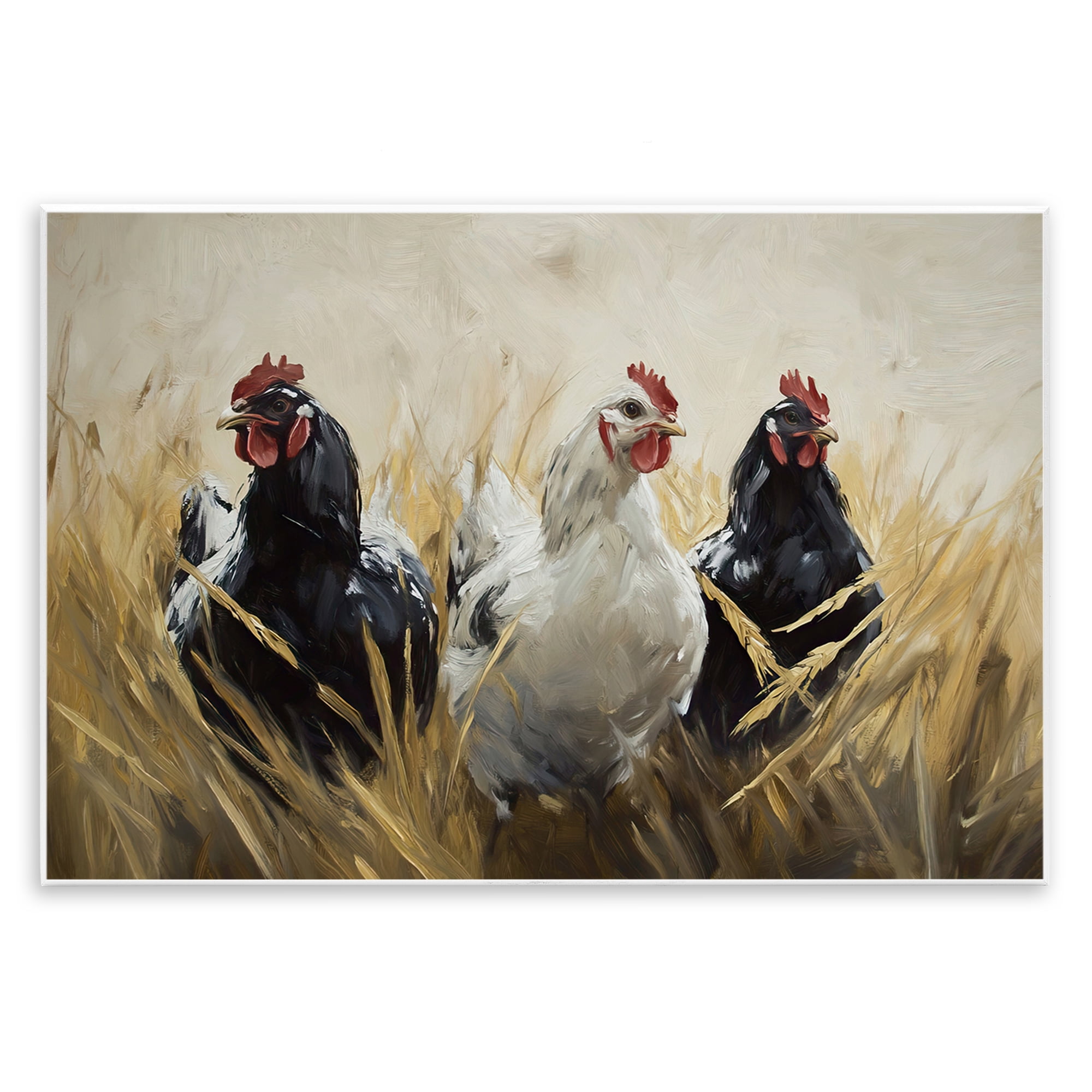 Stupell Industries Chickens In Wheat Field Wall Plaque Art, design by Tina LeCour