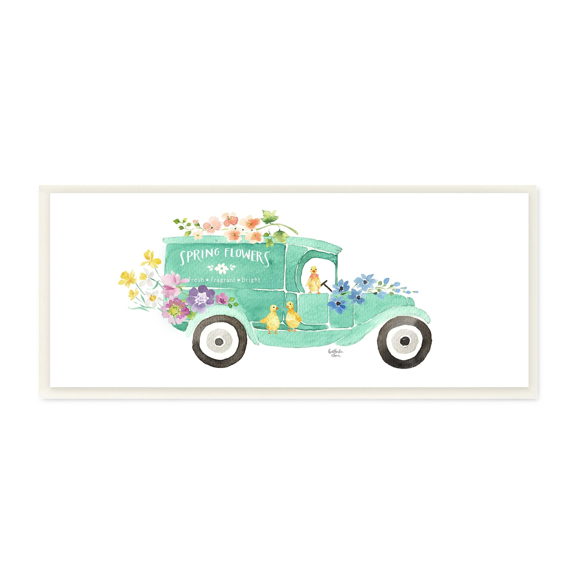 Stupell Industries Chicks Driving Spring Flowers Car Floral Blossoms Painting Unframed Art Print Wall Art, Design by Heatherlee Chan