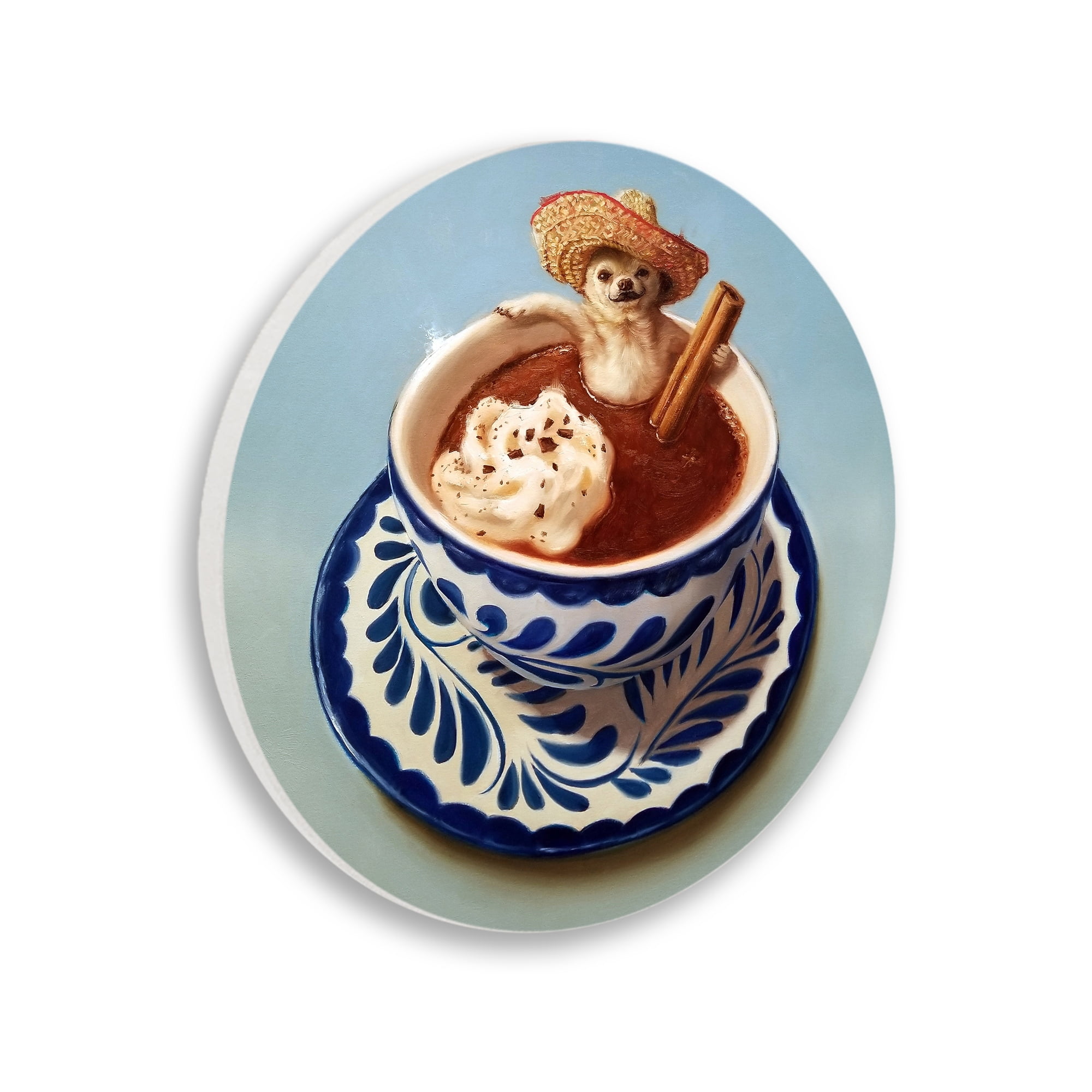 Stupell Industries Chihuahua Hot Chocolate Pet Animal Humor Café,12 x 12,Design By Lucia Heffernan