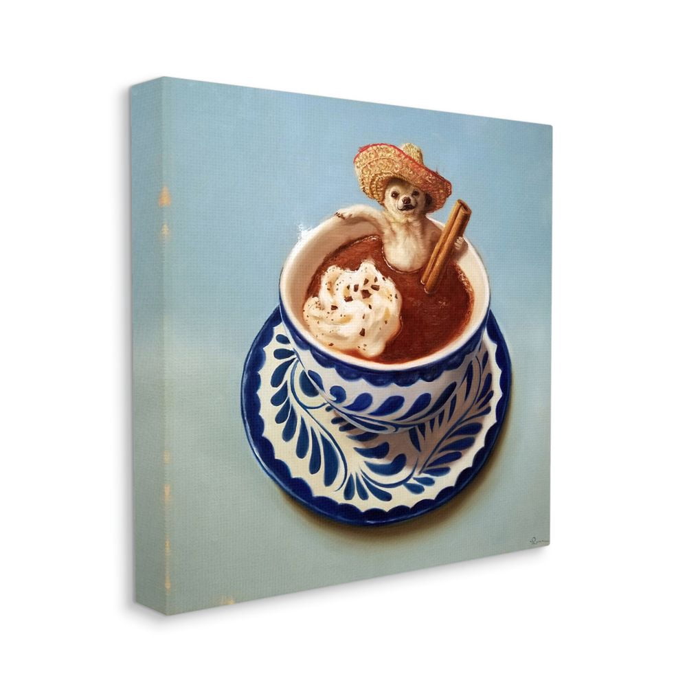 Stupell Industries Chihuahua Hot Chocolate Pet Animal Humor Café Canvas Wall Art Design by Lucia Heffernan, 36" x 36"