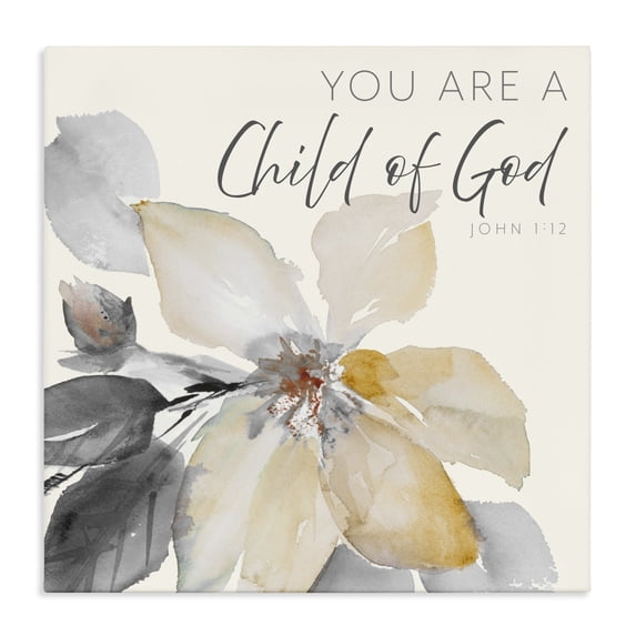 Stupell Industries Farmhouse Child Of God Flower Canvas Art, 17 x 17, by Lanie Loreth