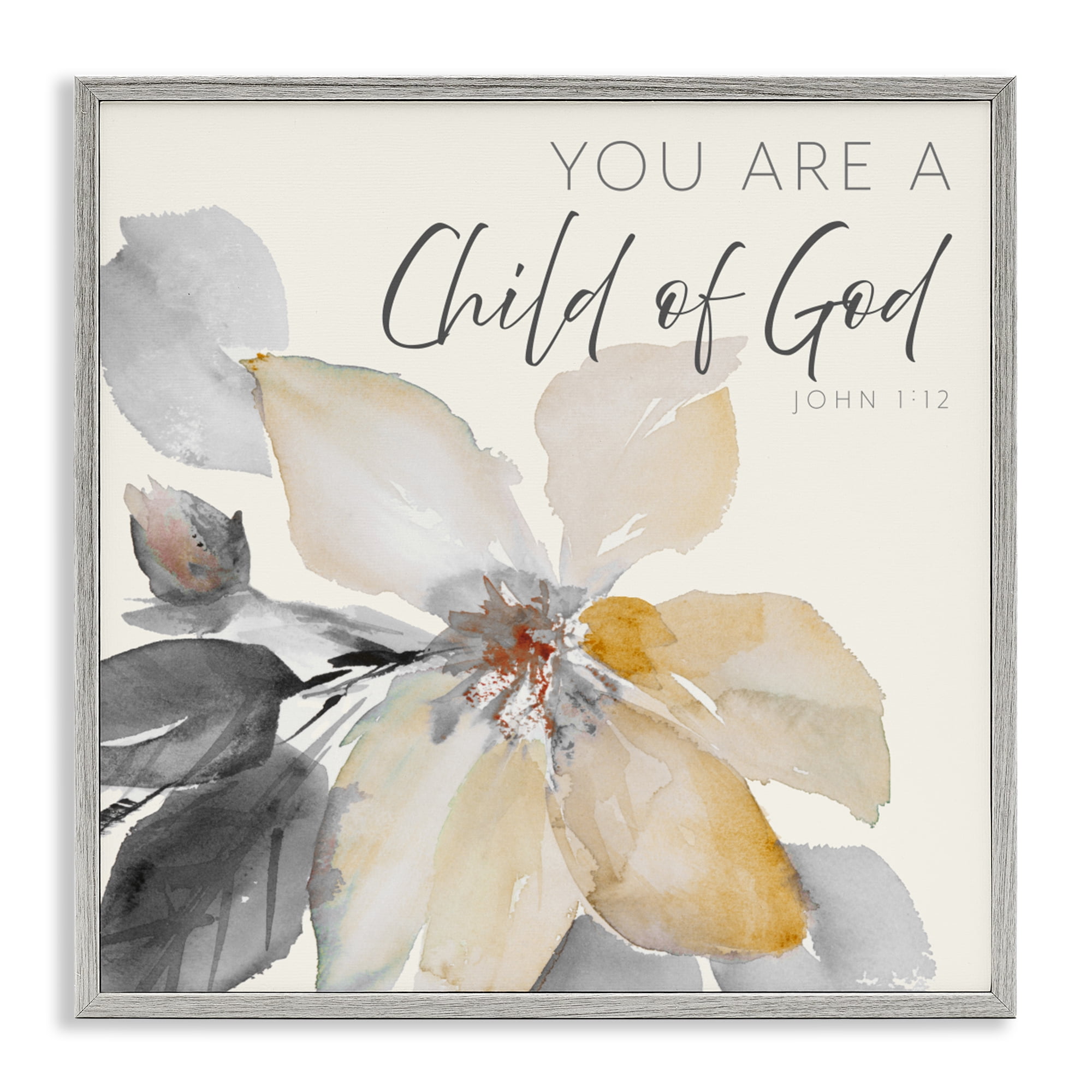 Stupell Industries Child Of God Flower Gray Framed Giclee Art, design by Lanie Loreth