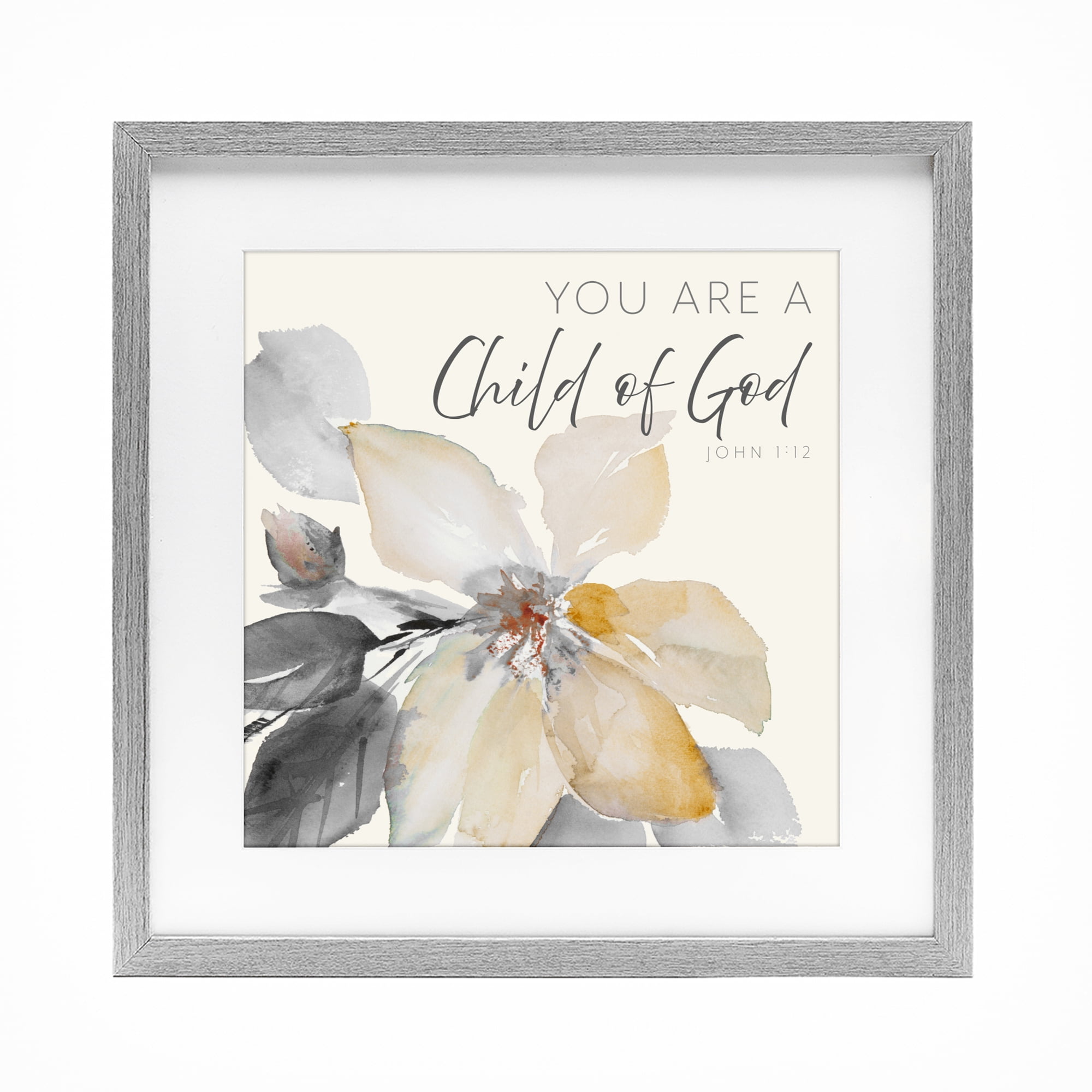 Stupell Industries Child Of God Flower Gray Framed Print Under Glass, design by Lanie Loreth