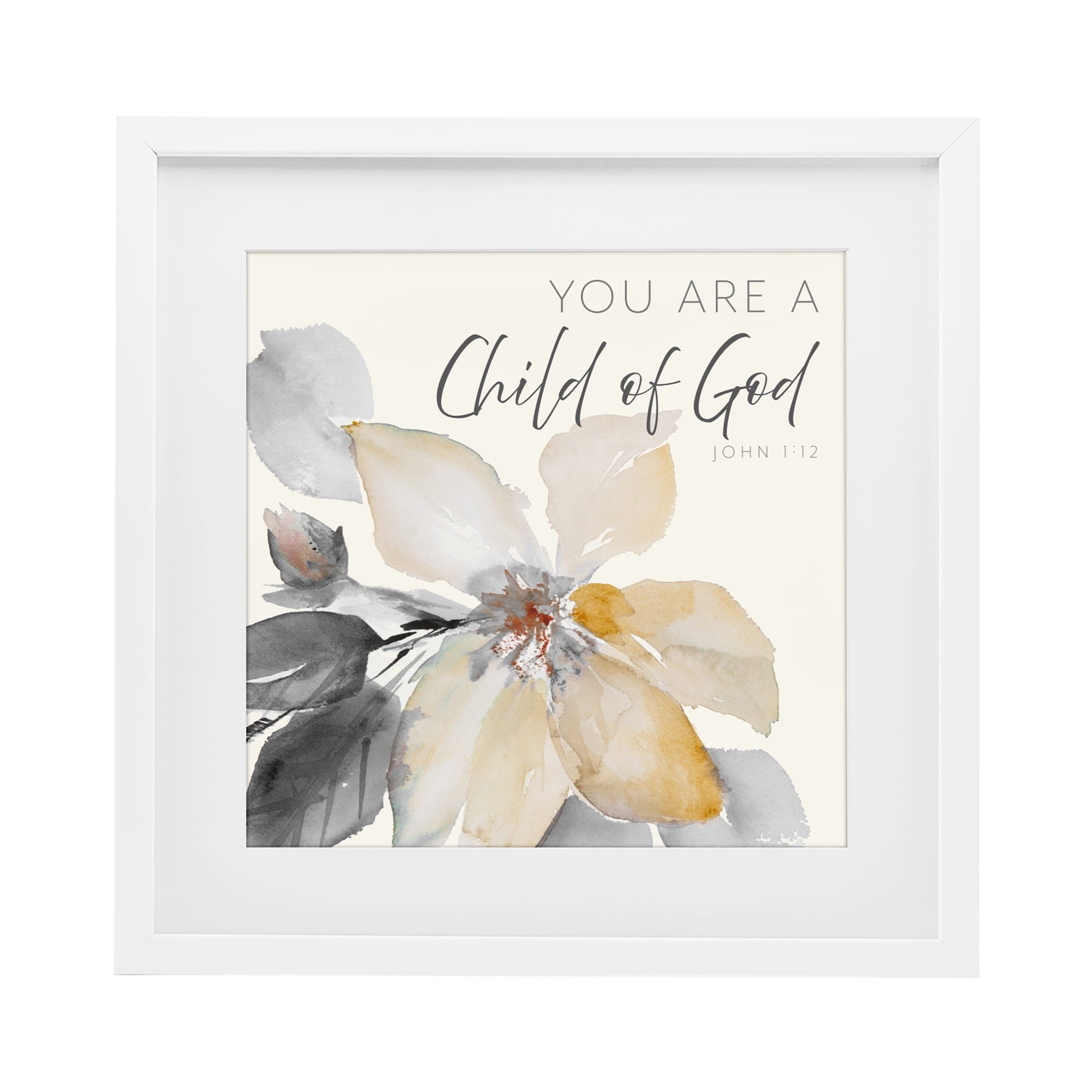 Stupell Industries Child Of God Flower White Framed Print Under Glass, design by Lanie Loreth