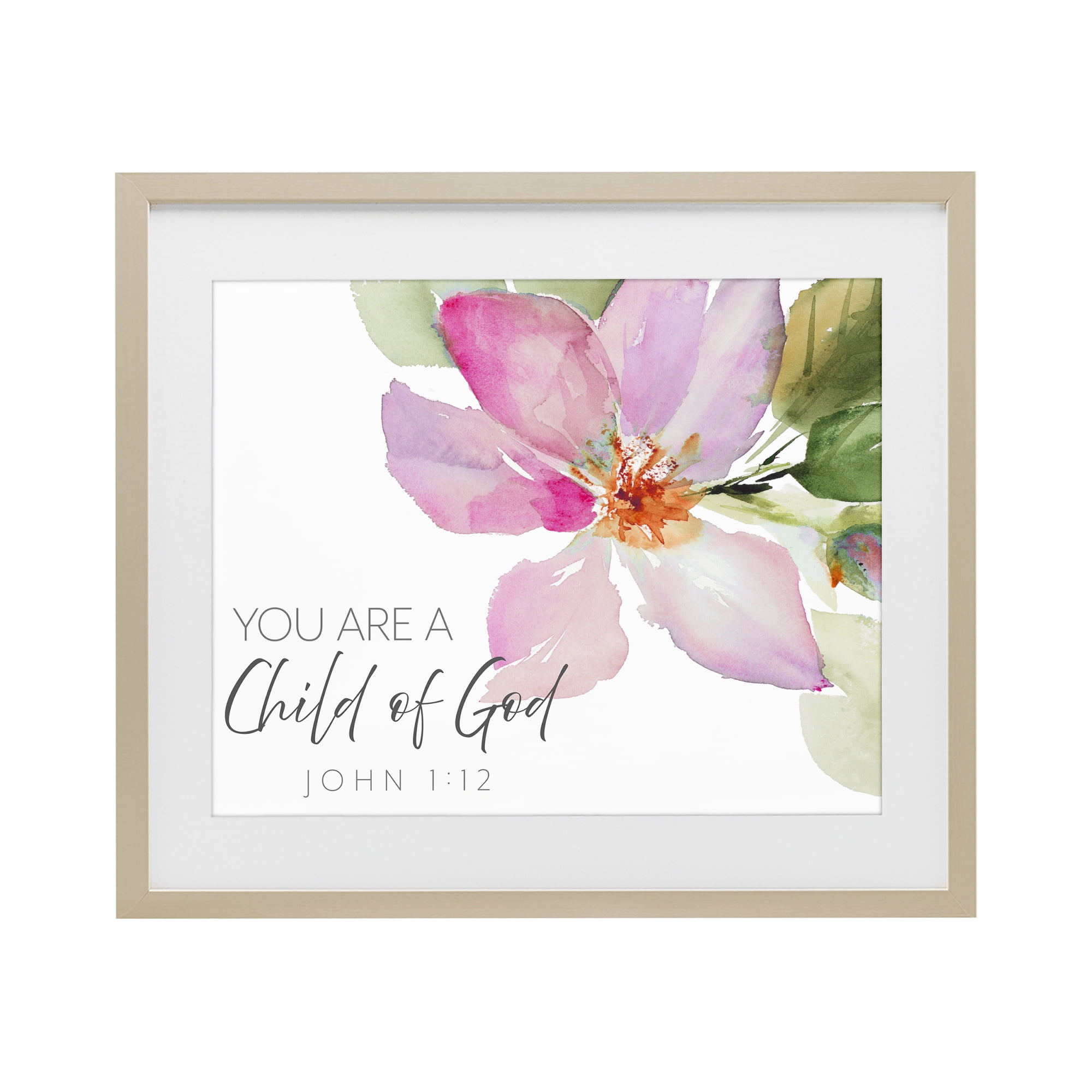 Stupell Industries Child Of God Pink Flower Birch Framed Print Under Glass, design by Lanie Loreth