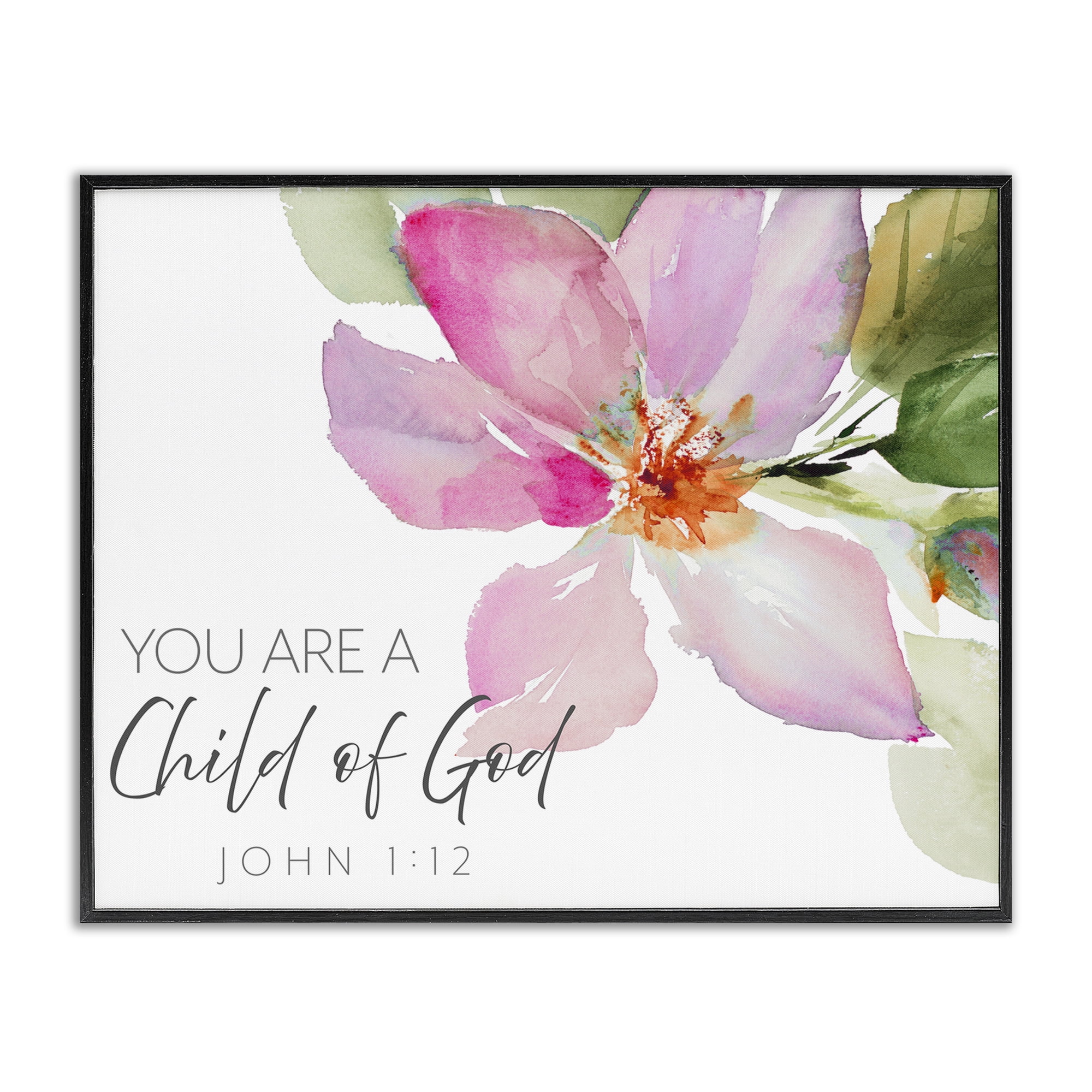 Stupell Industries Child Of God Pink Flower Black Framed Giclee Art, design by Lanie Loreth