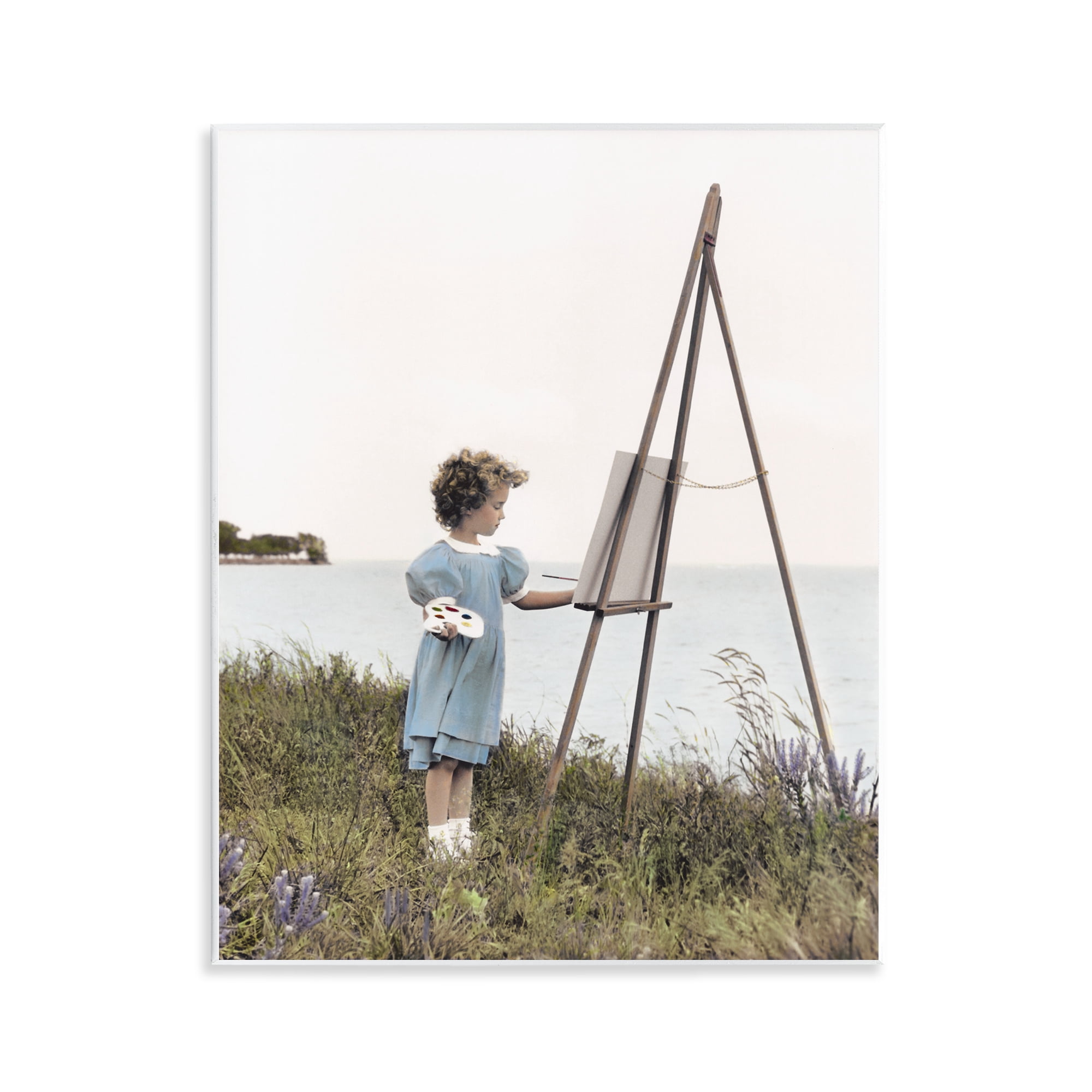 Stupell Industries Child Painting on Easel Wall Plaque Art, design by Kendra Dew