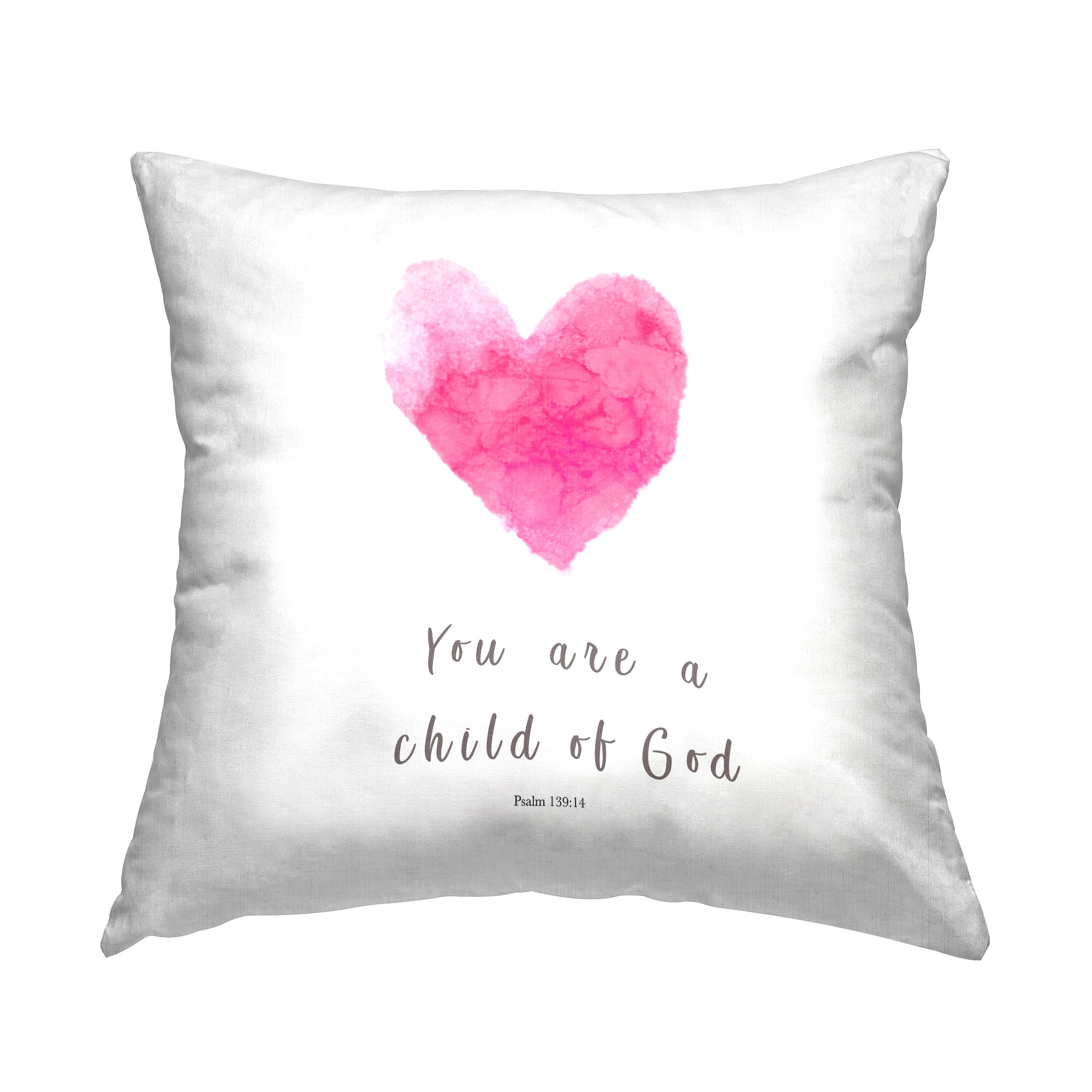 Stupell Industries Child of God Psalm Phrase Square Decorative Printed Throw Pillow, 18 x 18