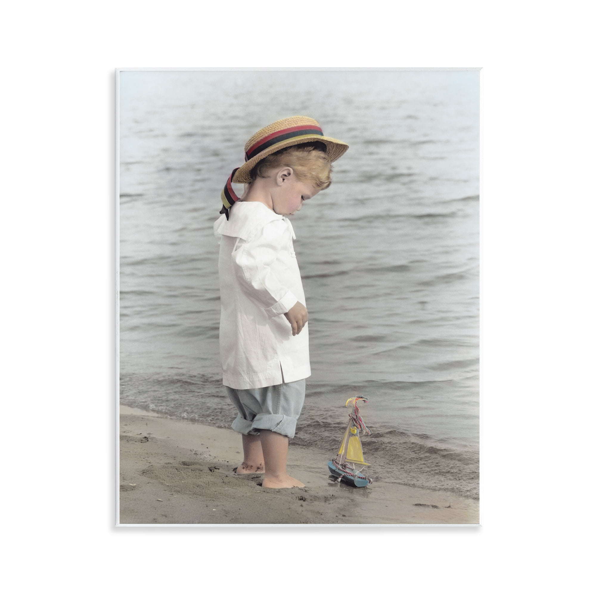 Stupell Industries Child on Beach Shore Wall Plaque Art, design by Kendra Dew