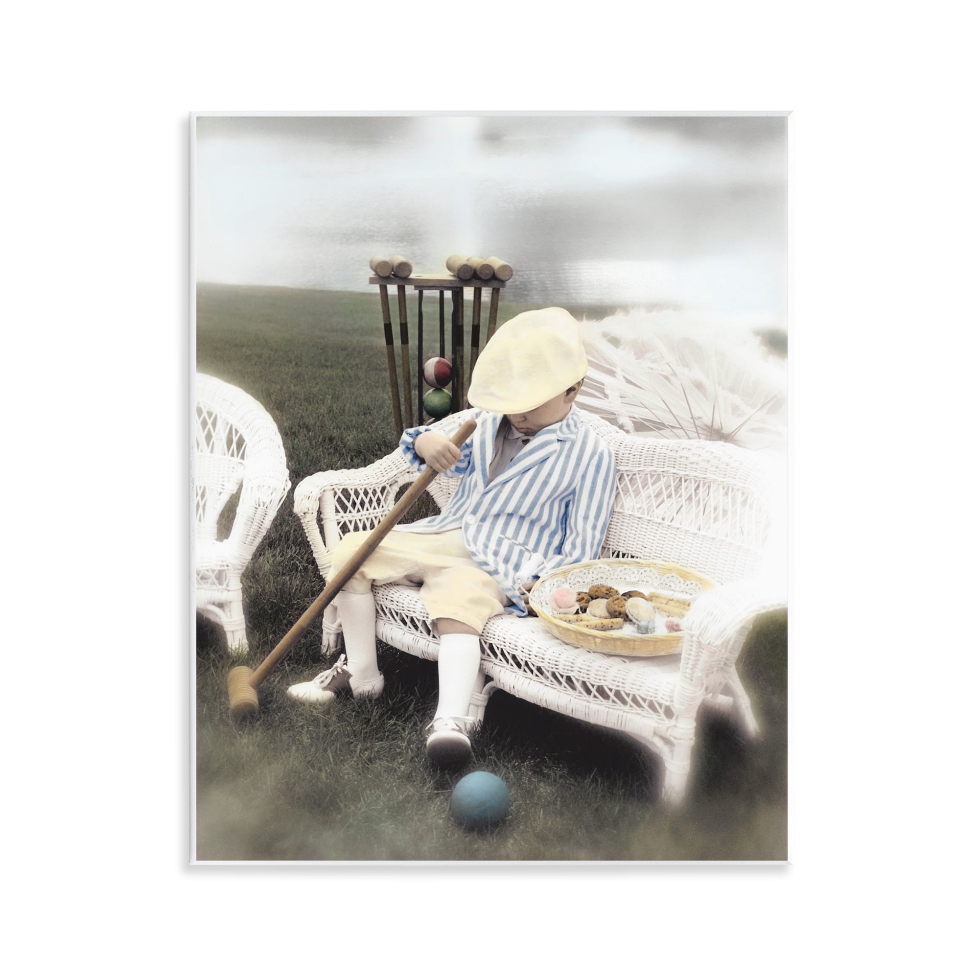 Stupell Industries Child with Croquet Mallet Wall Plaque Art, design by Kendra Dew