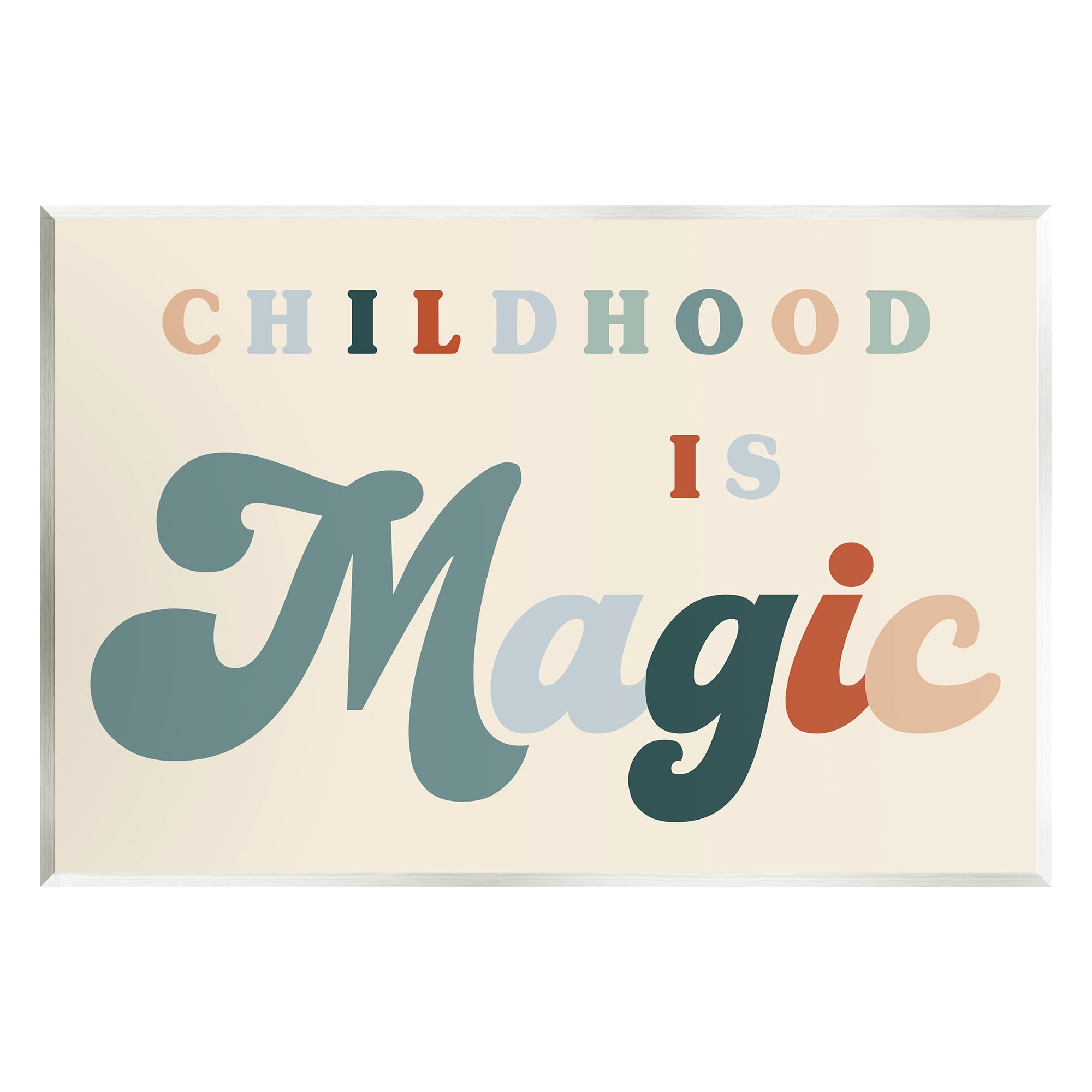 Stupell Industries Childhood is Magic Phrase Inspirational Painting Unframed Art Print Wall Art, 15 x 10