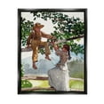 thumbnail image 1 of Stupell Industries Children Playing Climbing Tree Traditional Clothing Painting Jet Black Floating Framed Canvas Print Wall Art, Design by Lettered and Lined, 1 of 5