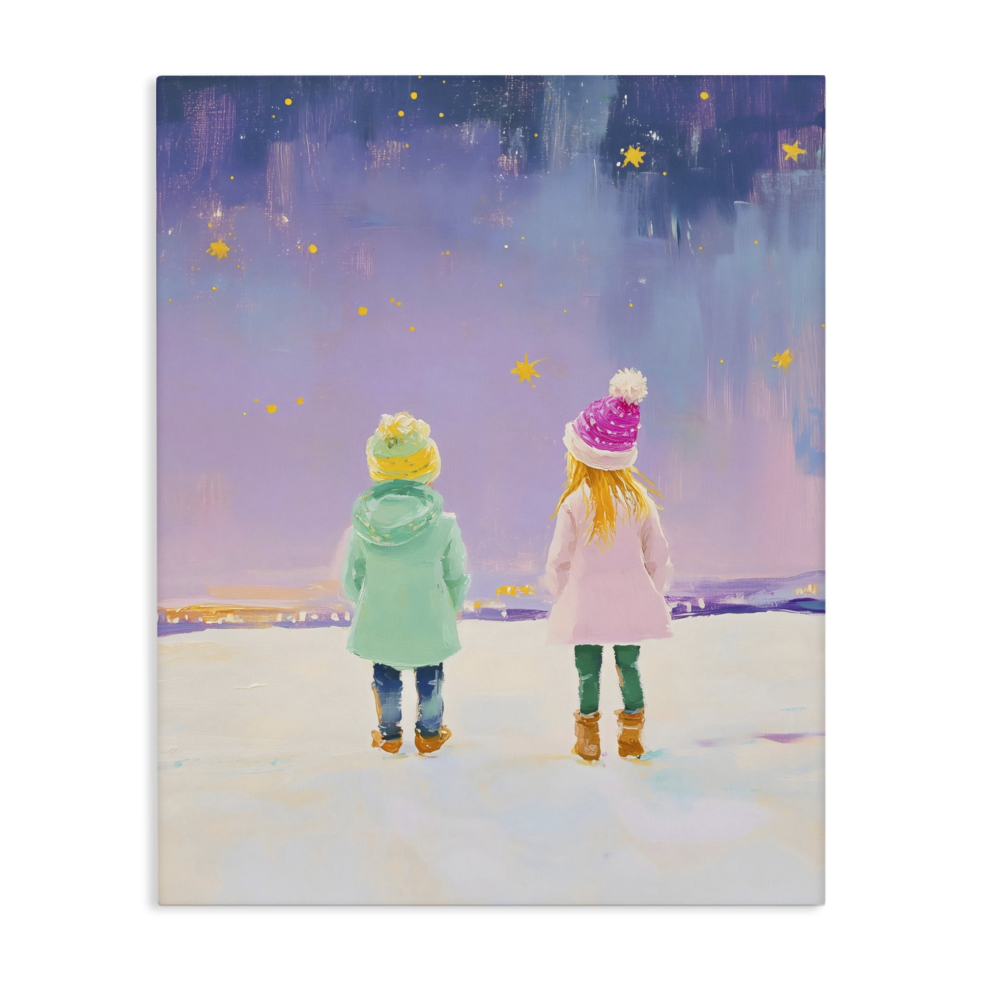Stupell Industries Children Watching Starry Winter Sky Canvas Wall Art, design by The Prints Vibe