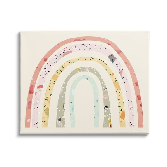 Stupell Industries Children's Abstract Pattern Striped Rainbow over Beige, 40 x 30,Design by Daphne Polselli