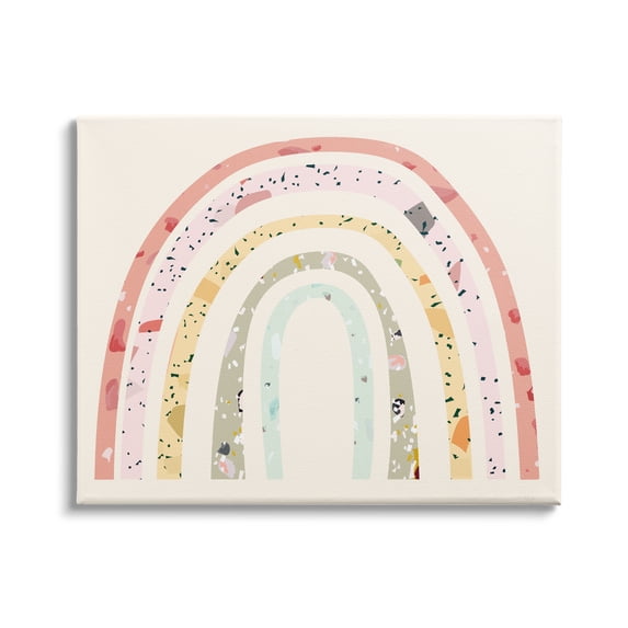 Stupell Industries Children's Abstract Pattern Striped Rainbow over Beige, 48 x 36,Design by Daphne Polselli
