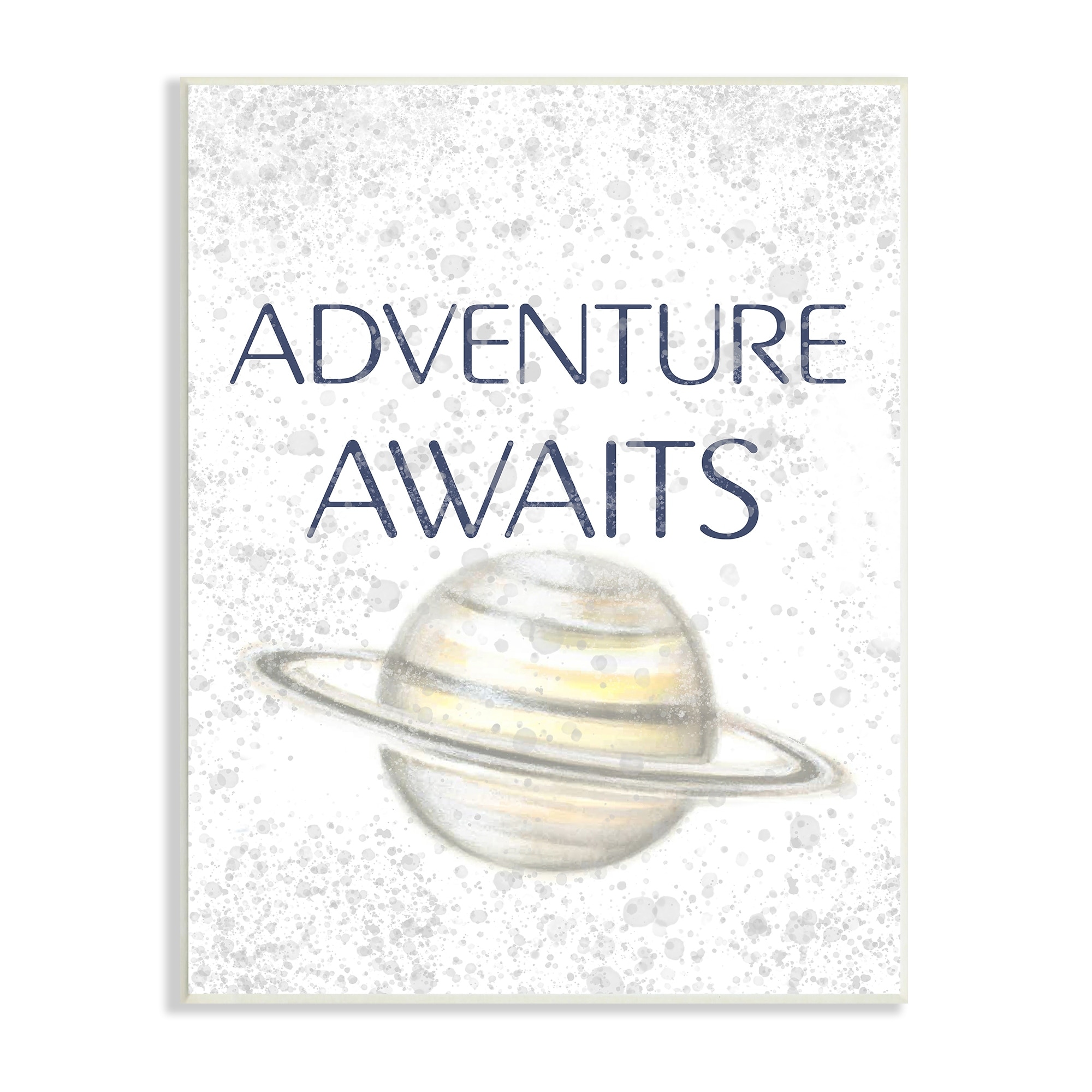 Stupell Industries Children's Adventure Awaits Phrase Saturn Ringed Planet, 13 x 19,Design by Reesa Qualia