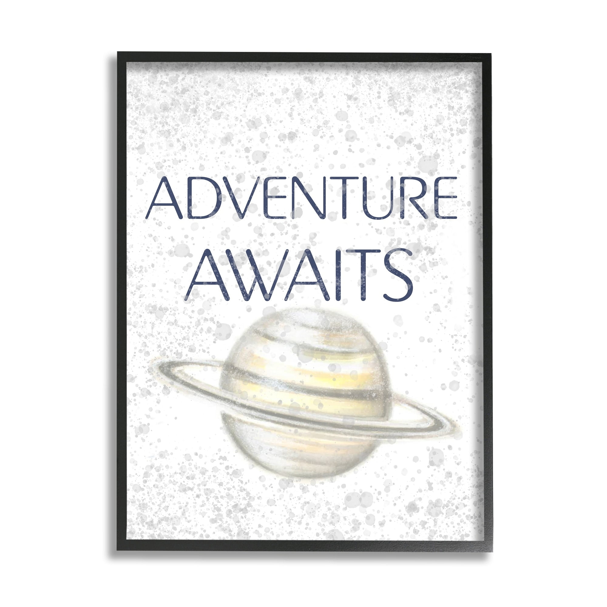 Stupell Industries Children's Adventure Awaits Phrase Saturn Ringed Planet, 24 x 30,Design by Reesa Qualia