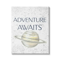 Stupell Industries Children's Adventure Awaits Phrase Saturn Ringed Planet, 30 x 40,Design by Reesa Qualia