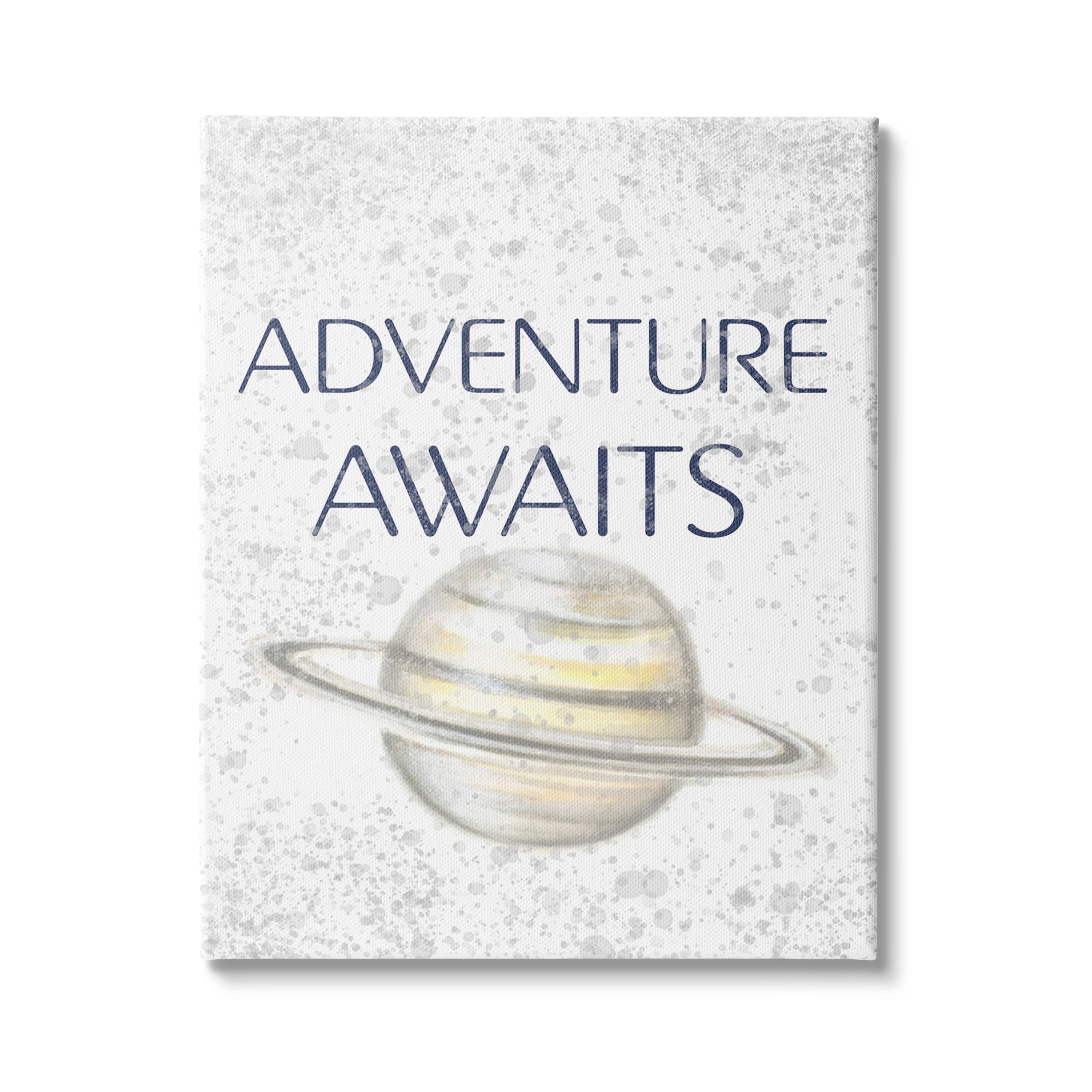 Stupell Industries Children's Adventure Awaits Phrase Saturn Ringed Planet, 36 x 48,Design by Reesa Qualia
