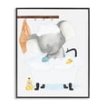 thumbnail image 1 of Stupell Industries Contemporary Children's Baby Elephant Bubble Bath Rubber Duck Bathroom Black Framed Giclee Art, 11 x 14, by Erica Billups, 1 of 7