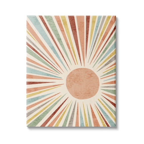 Stupell Industries Children's Bold Summer Sun Warm Tone Abstract Rays, 36 x 48, Design by Ziwei Li