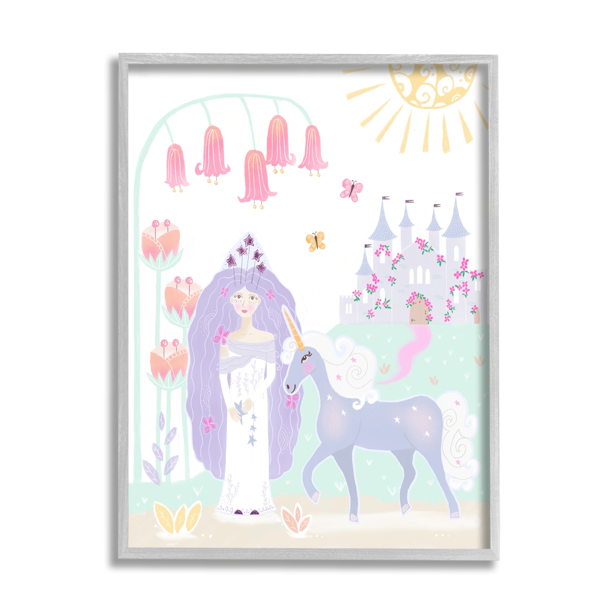 Stupell Industries Children's Princess and Unicorn Magical Fairy Tale Castle, 11 x 14, Design by Tina Devins