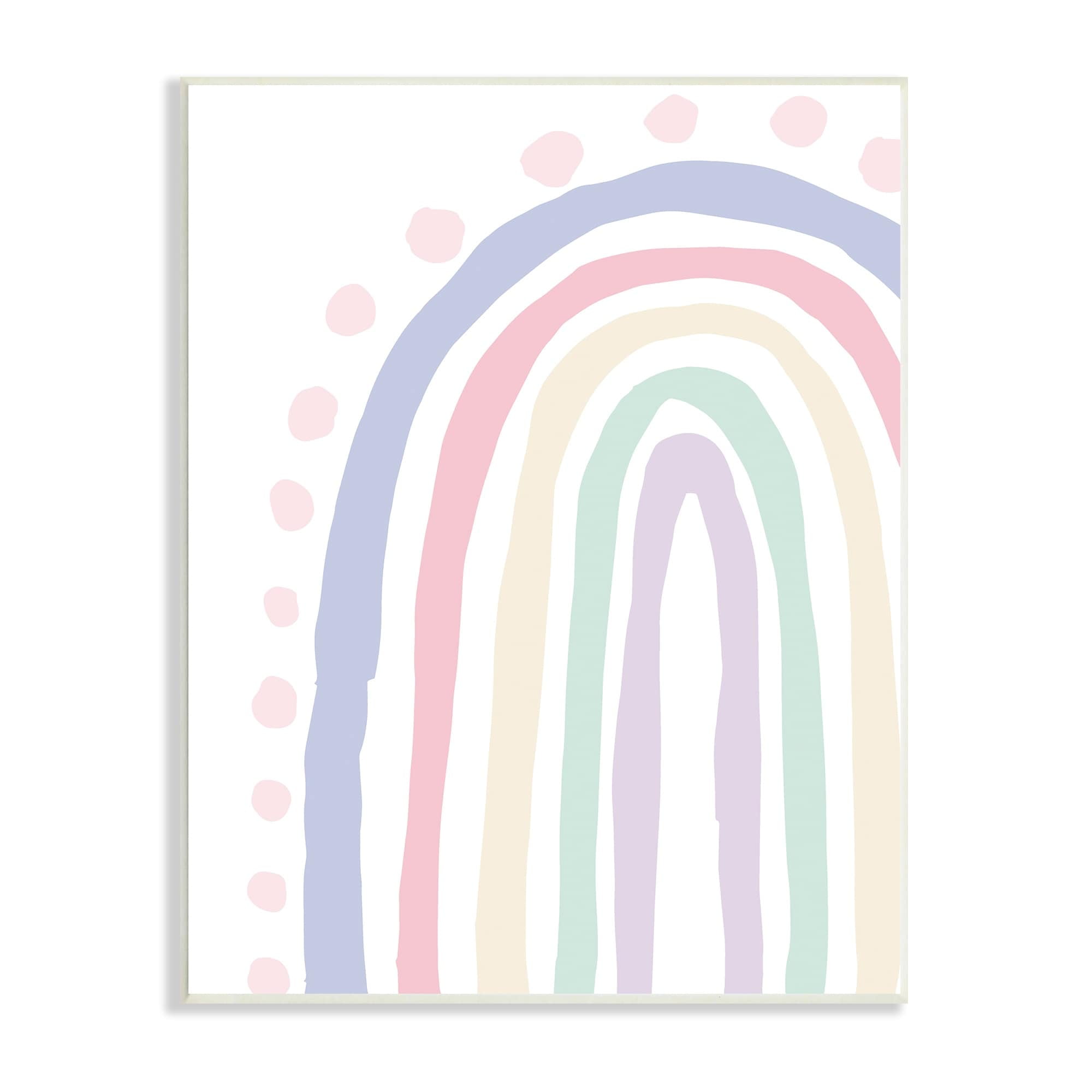 Stupell Industries Children's Soft Pastel Rainbow Pink Polka Dots, 10 x 15,Design by Elizabeth Medley