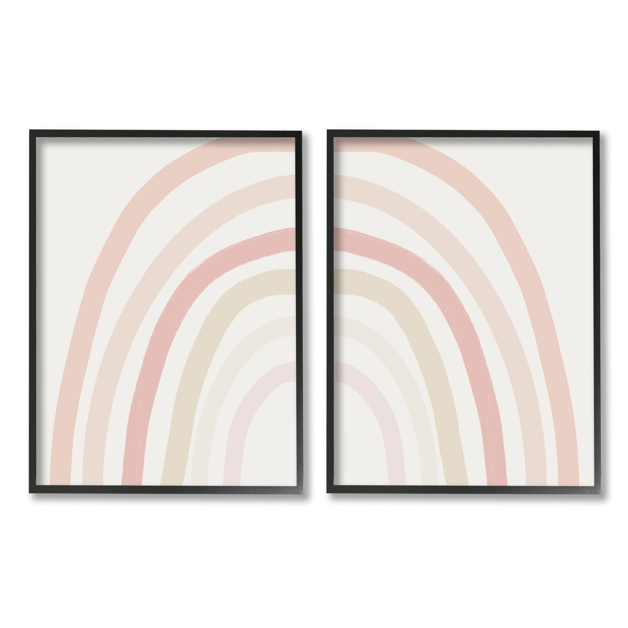 Stupell Industries Children's Soft Pastel Rainbow Shape Pink Beige Arches, 11 x 14, Design by Leah Staatsma