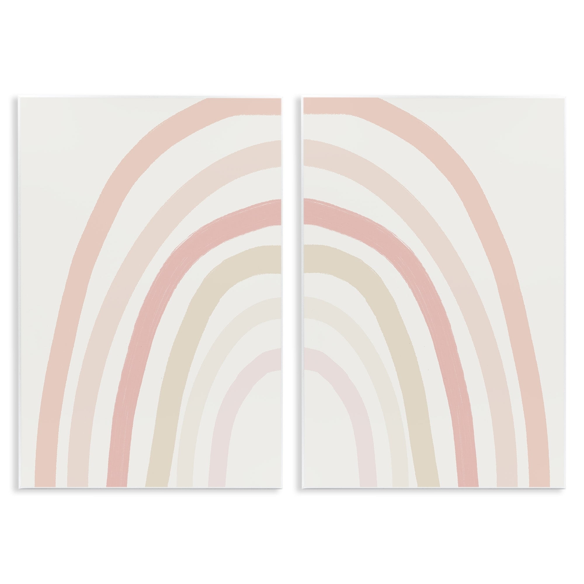Stupell Industries Children's Soft Pastel Rainbow Shape Pink Beige Arches, 13 x 19, Design by Leah Staatsma