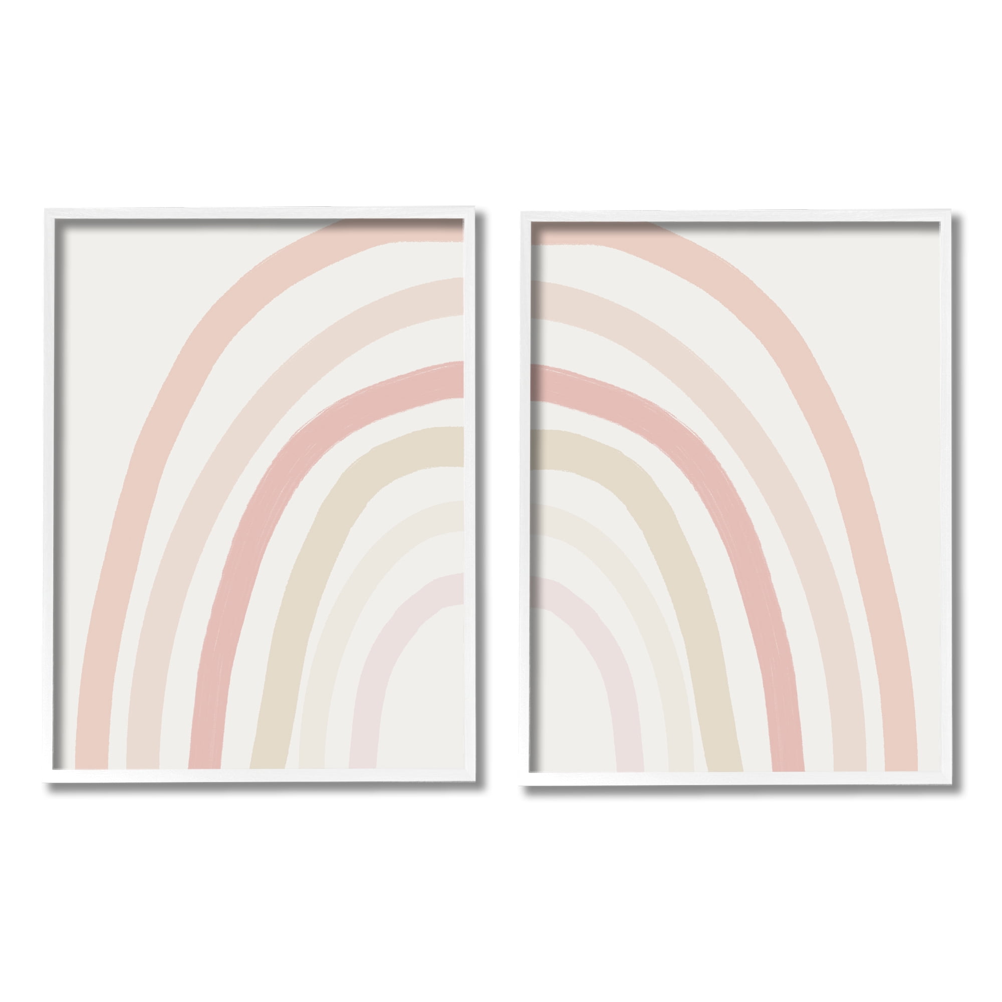 Stupell Industries Children's Soft Pastel Rainbow Shape Pink Beige Arches, 16 x 20, Design by Leah Staatsma