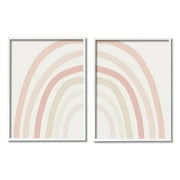 Stupell Industries Children's Soft Pastel Rainbow Shape Pink Beige Arches, 24 x 30, Design by Leah Staatsma