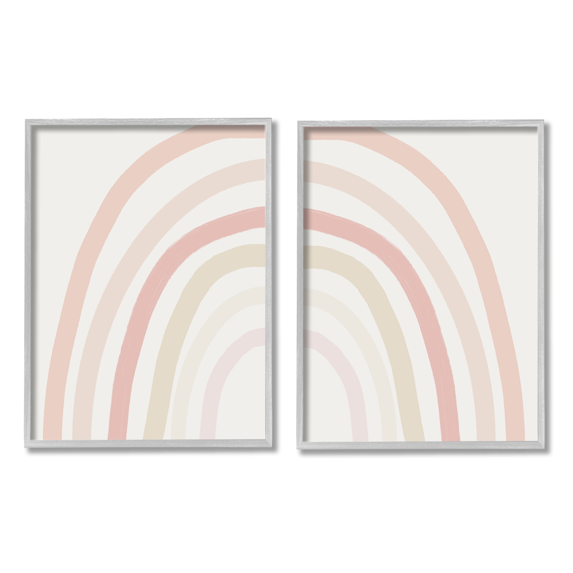 Stupell Industries Children's Soft Pastel Rainbow Shape Pink Beige Arches, 24 x 30, Design by Leah Staatsma