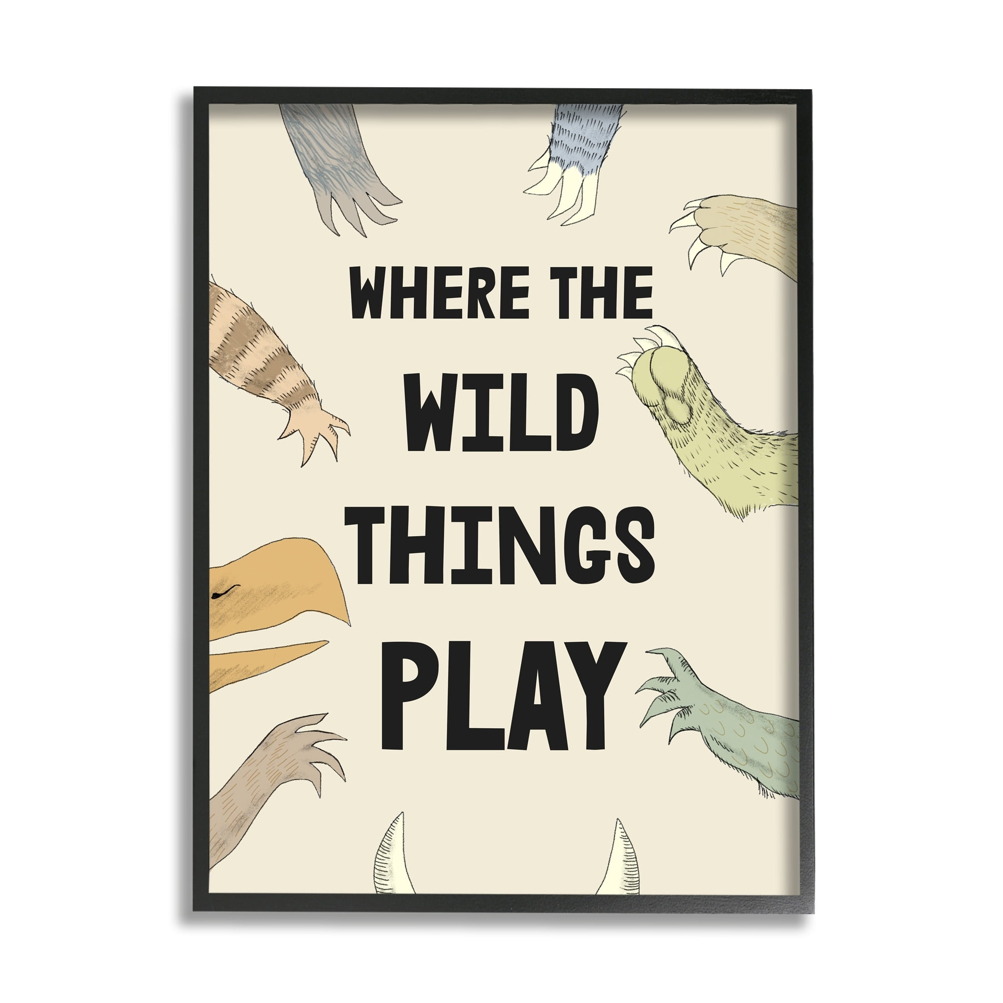 Stupell Industries Children's Wild Things Play Phrase Monster Hands Claws, 16 x 20, Design by Daphne Polselli