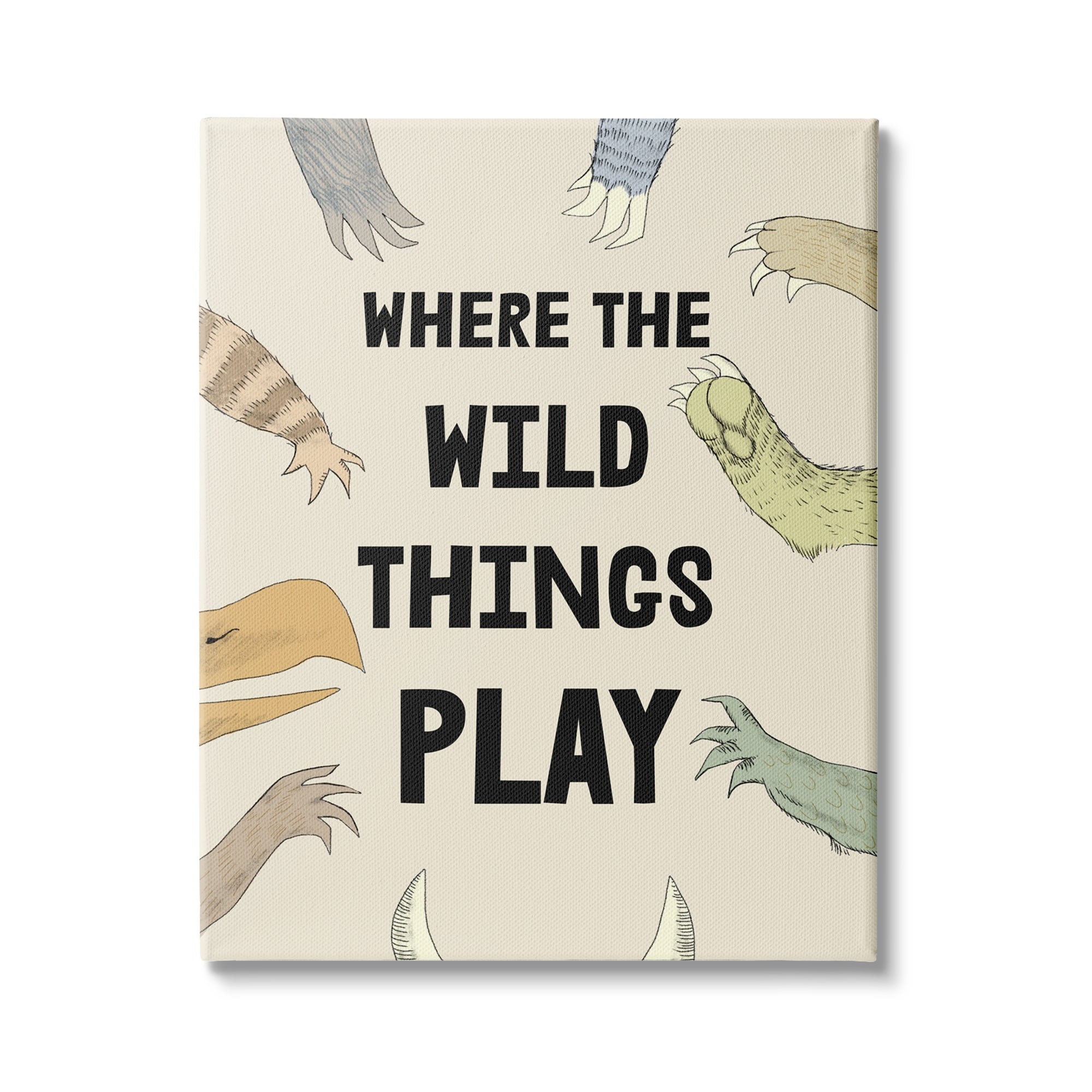 Stupell Industries Children's Wild Things Play Phrase Monster Hands Claws, 30 x 40, Design by Daphne Polselli