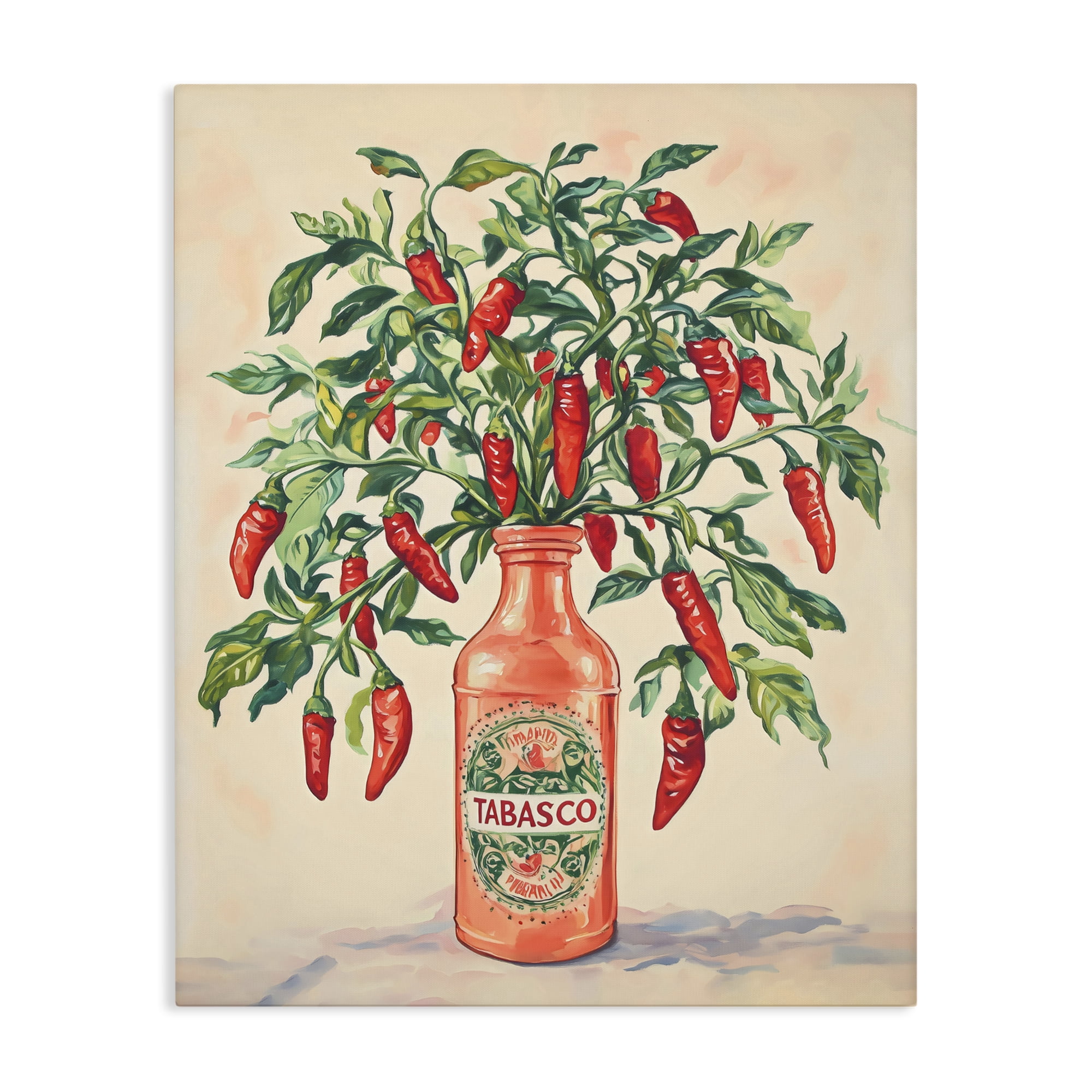 Stupell Industries Chili Peppers in Hot Sauce Vase Canvas Wall Art, design by The Prints Vibe