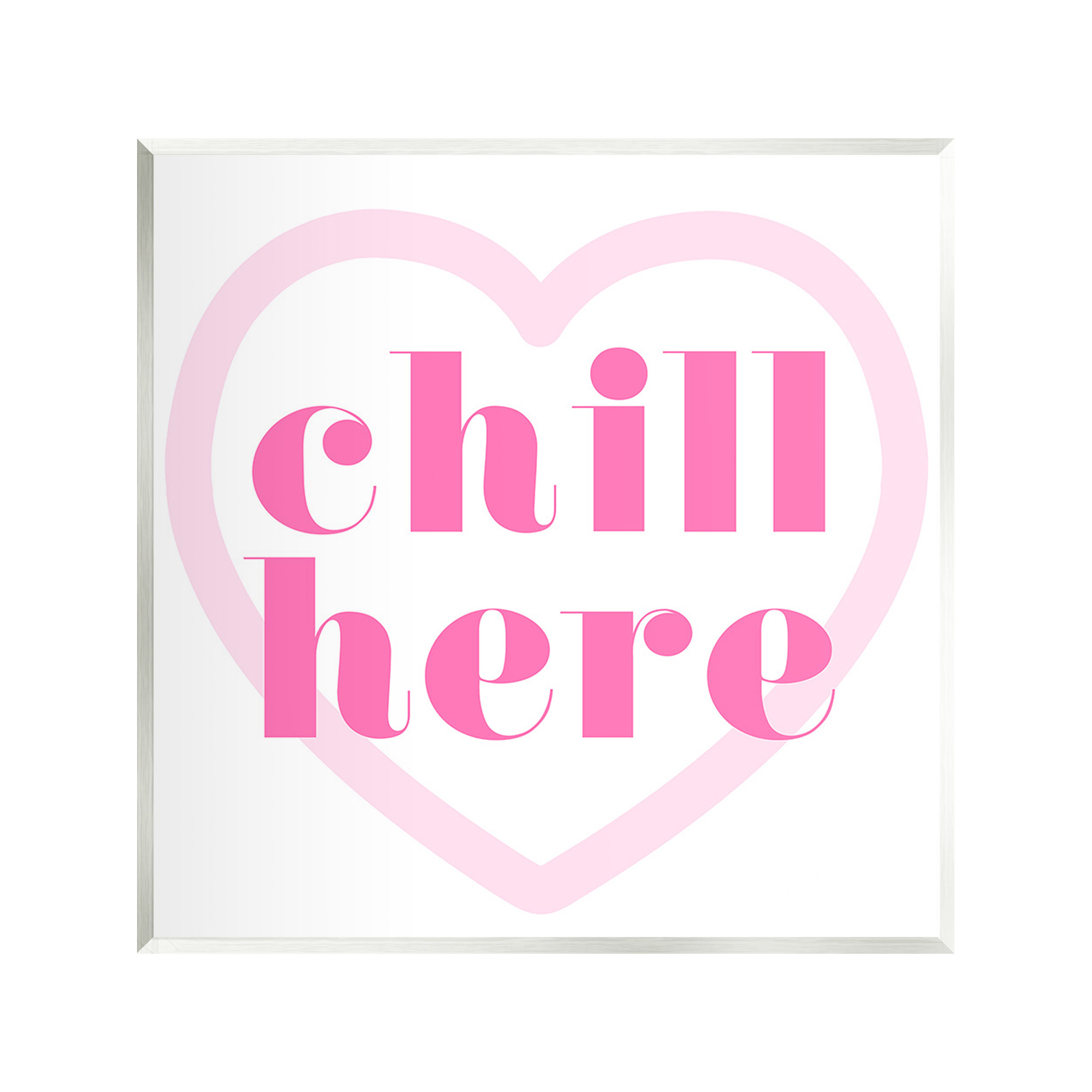 Stupell Industries Chill Here with Heart Typography Painting Unframed Art Print Wall Art, 12 x 12