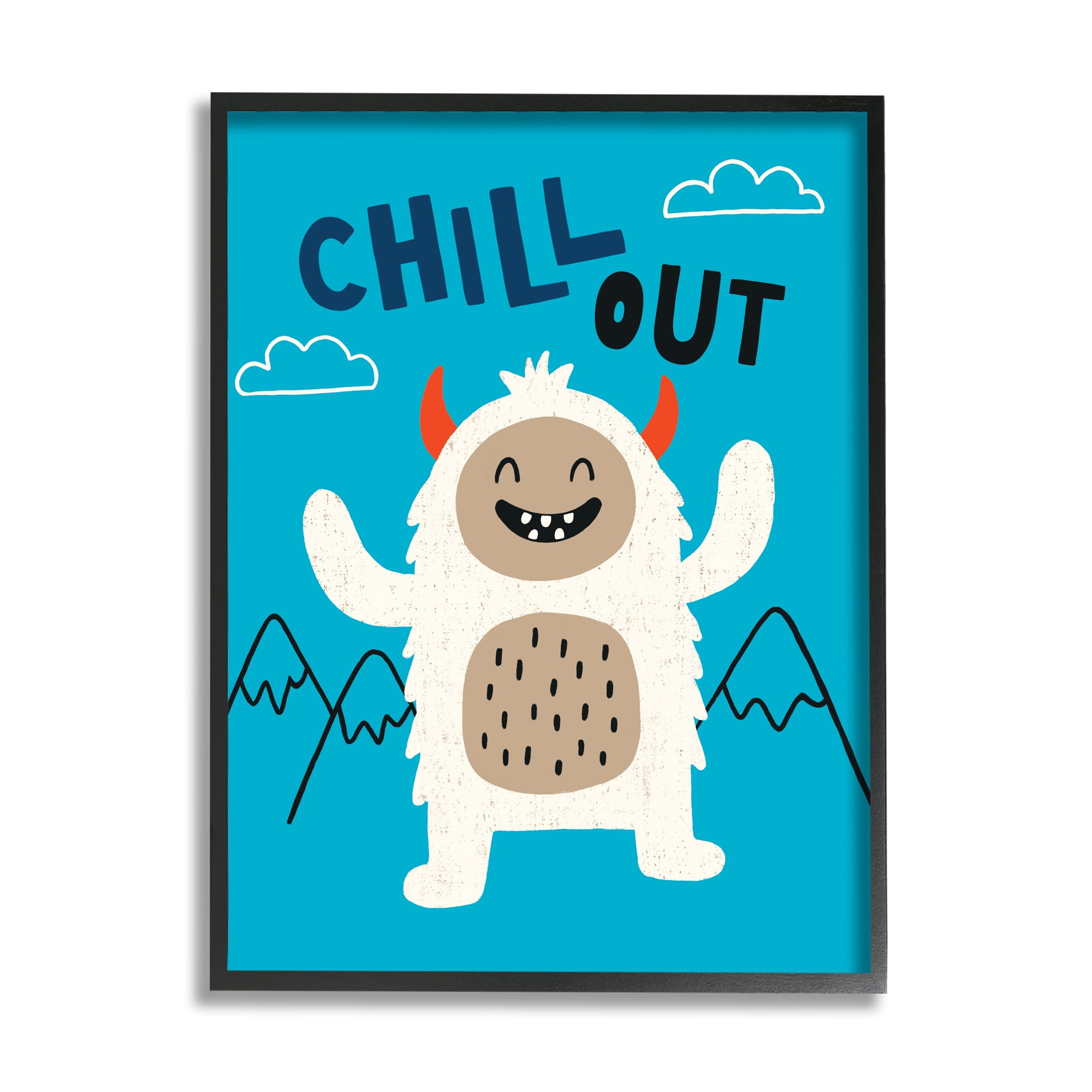 Stupell Industries Chill Out Phrase Abominable Snowman Winter Yeti, 16 x 20, Designed by Nina Seven