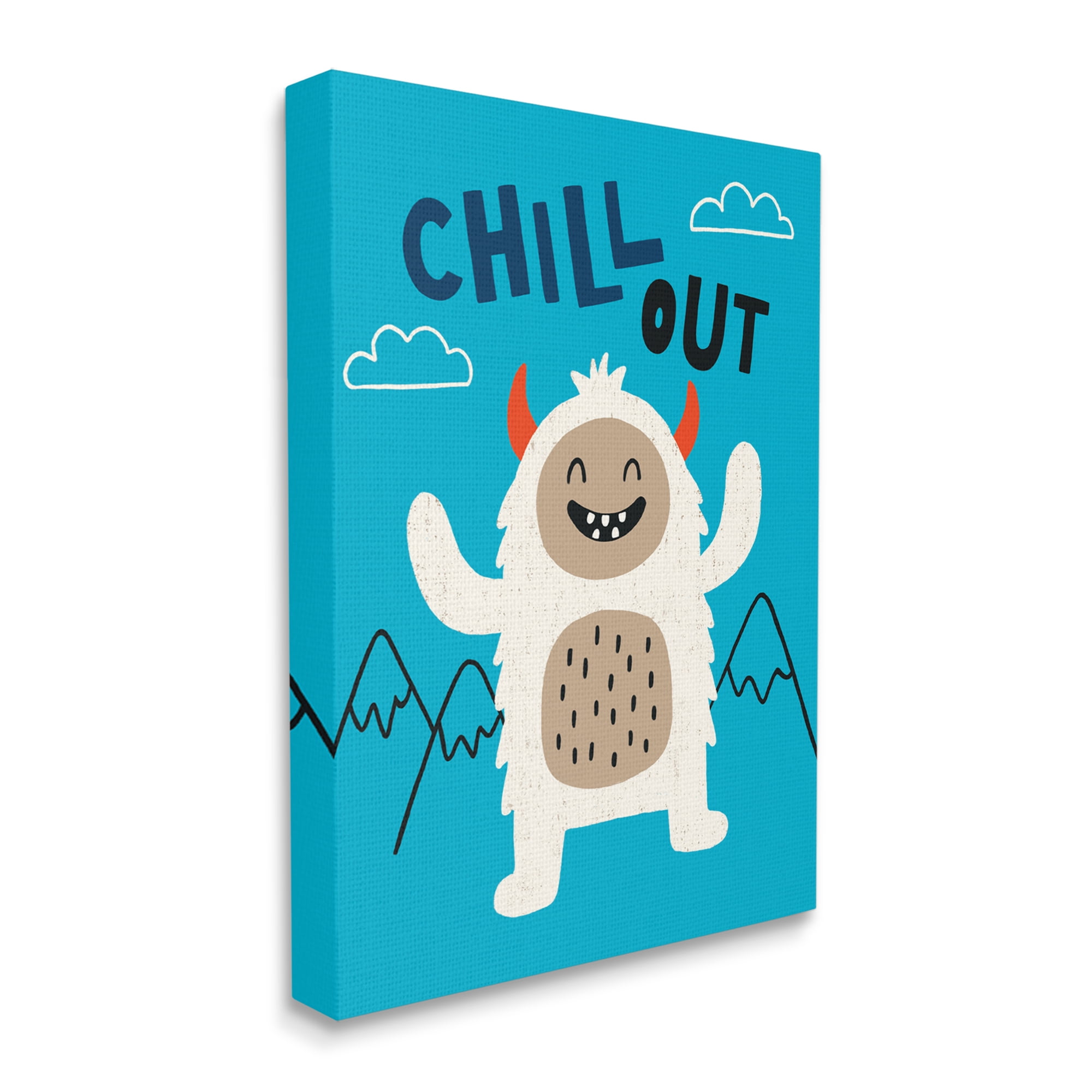 Stupell Industries Chill Out Phrase Abominable Snowman Winter Yeti, 16 x 20, Designed by Nina Seven
