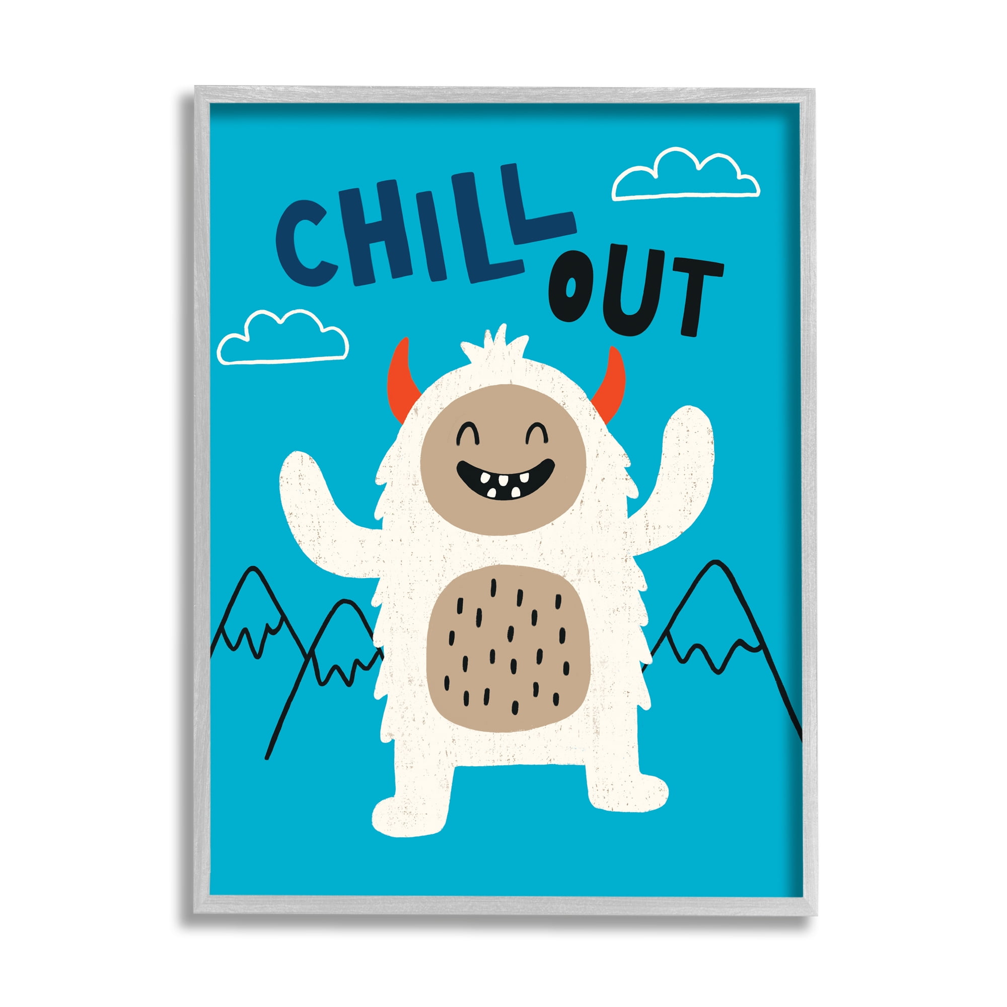 Stupell Industries Chill Out Phrase Abominable Snowman Winter Yeti, 24 x 30, Designed by Nina Seven