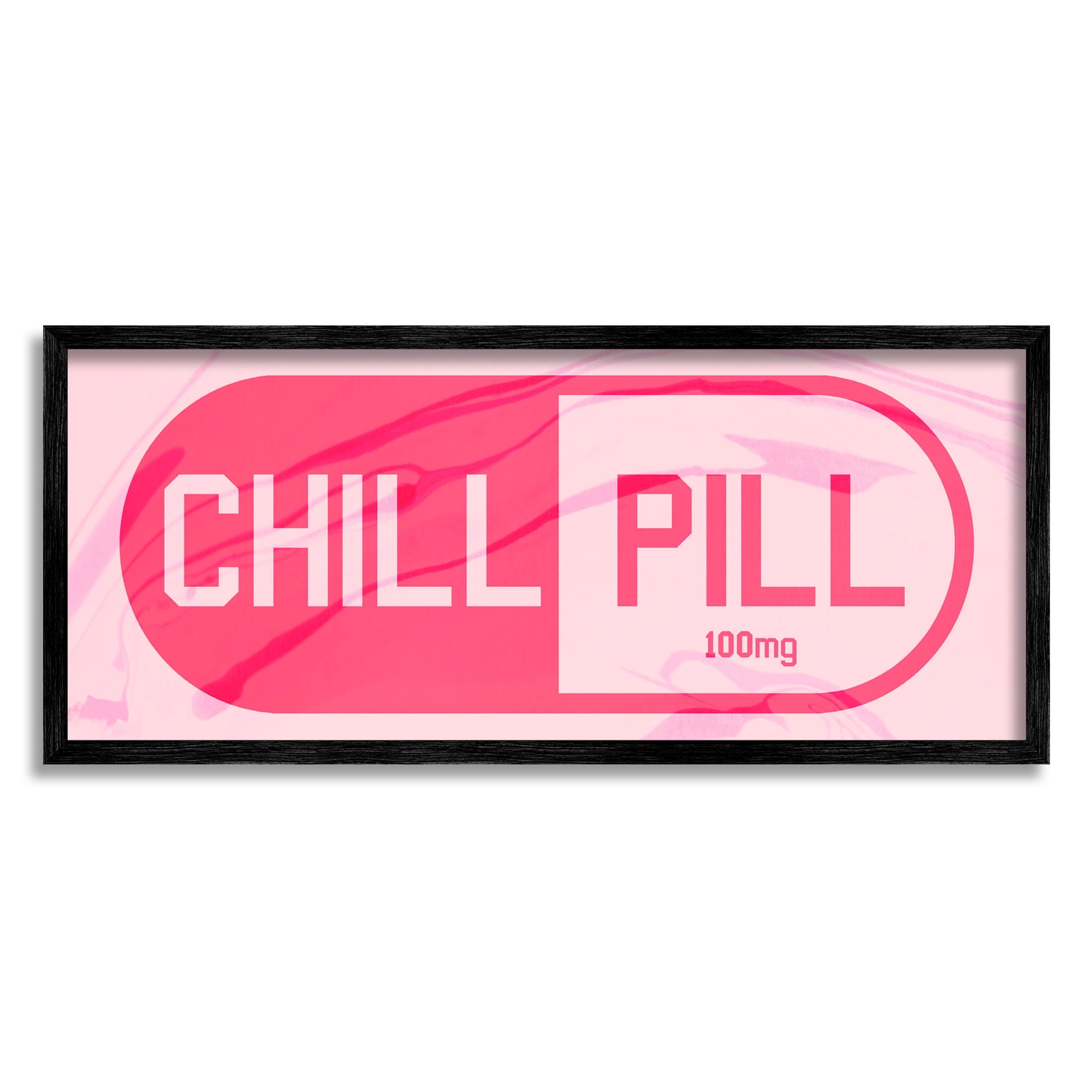Stupell Industries Chill Pill Modern Casual Graphic Art Black Framed Art Print Wall Art, Design by Daphne Polselli