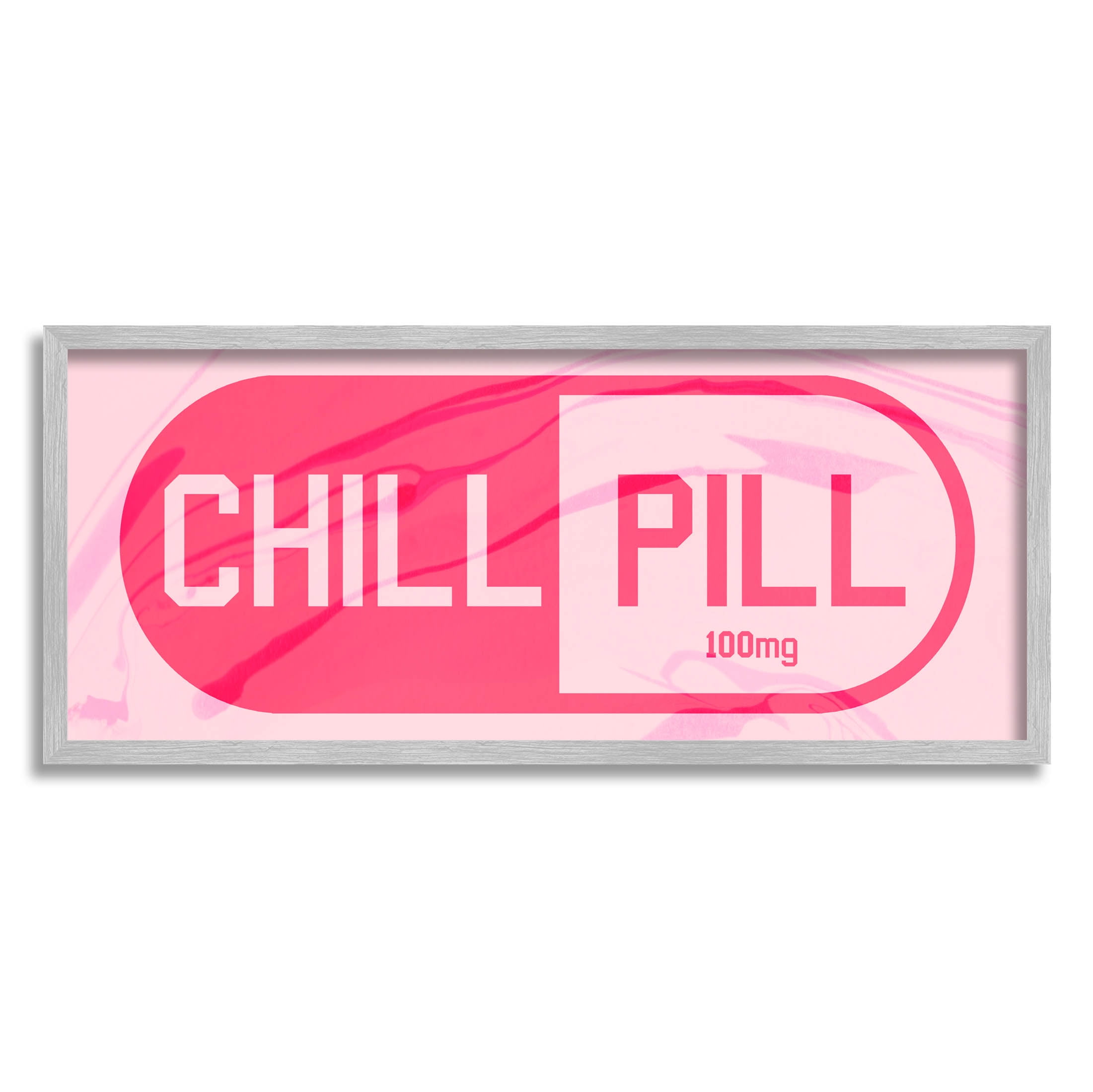 Stupell Industries Chill Pill Modern Casual Graphic Art Gray Framed Art Print Wall Art, Design by Daphne Polselli