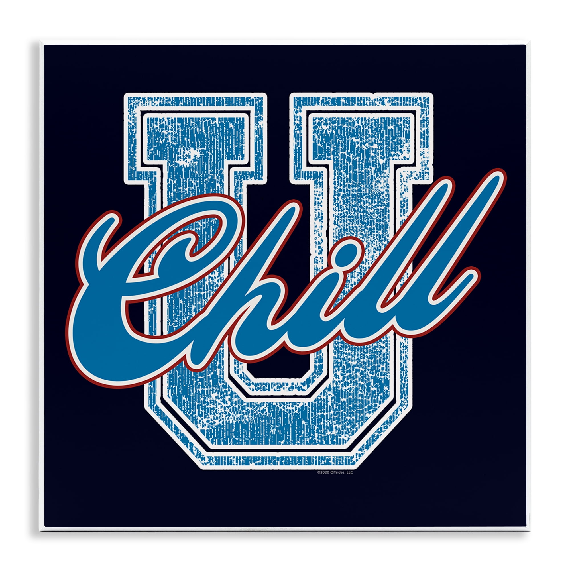 Stupell Industries Chill U Varsity Style Text & Numbers Painting Unframed Art Print Wall Art, 12 x 12