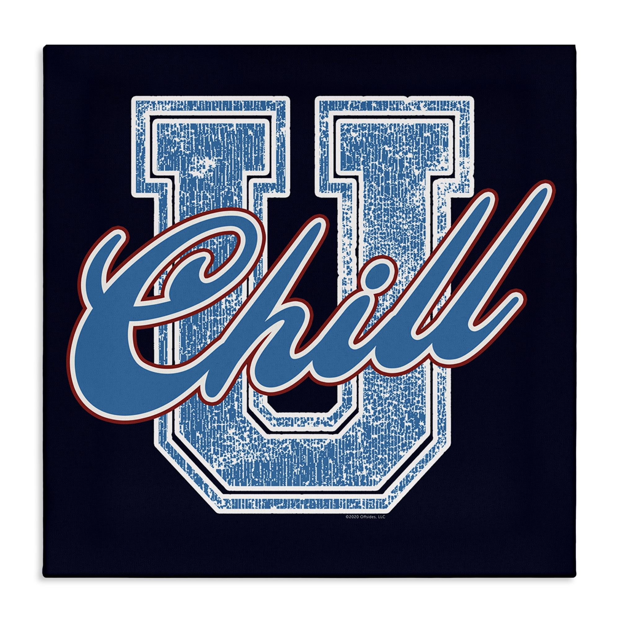 Stupell Industries Chill U Varsity Style Text & Numbers Painting Wrapped Canvas Art Print Wall Art, 17 x 17