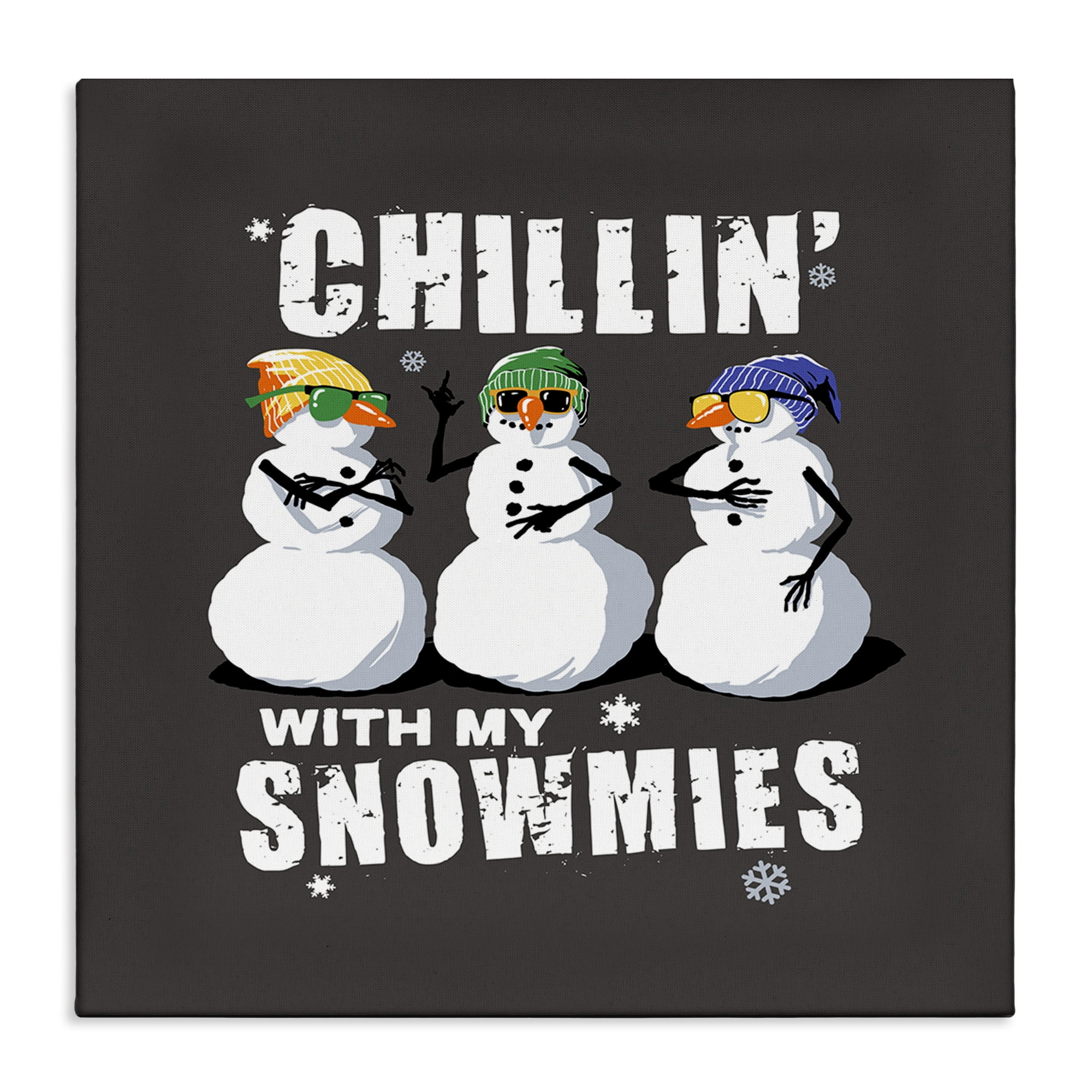 Stupell Industries Chillin' With Snowmies Snowmen Holiday Painting Gallery Wrapped Canvas Art Prints Wall Art, 36 x 36