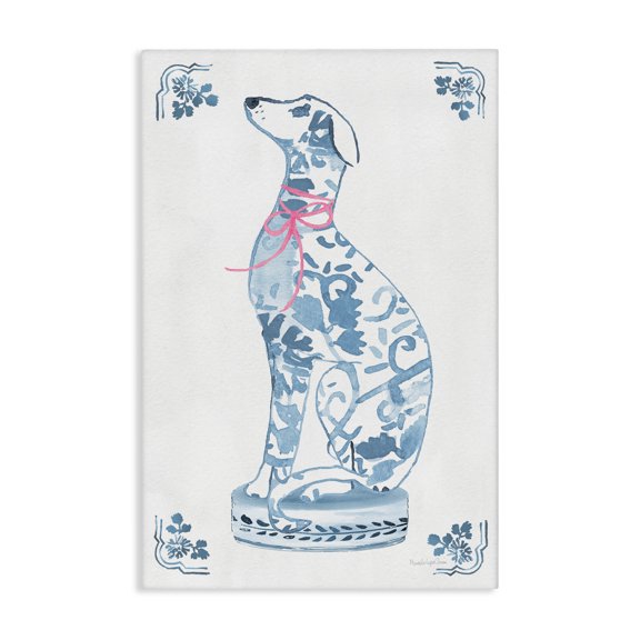 Stupell Industries Traditional Chinoiserie Dog Sculpture Canvas Art, 16 x 24, by Mercedes Lopez Charro